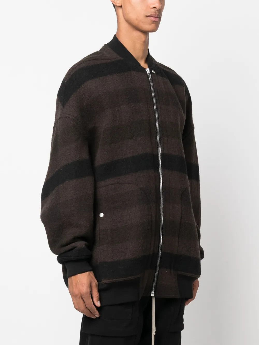 Rick Owens o1y0325 Bomber Jacket in Brown/Black Size US L / EU 52-54 / 3 - 3 Thumbnail