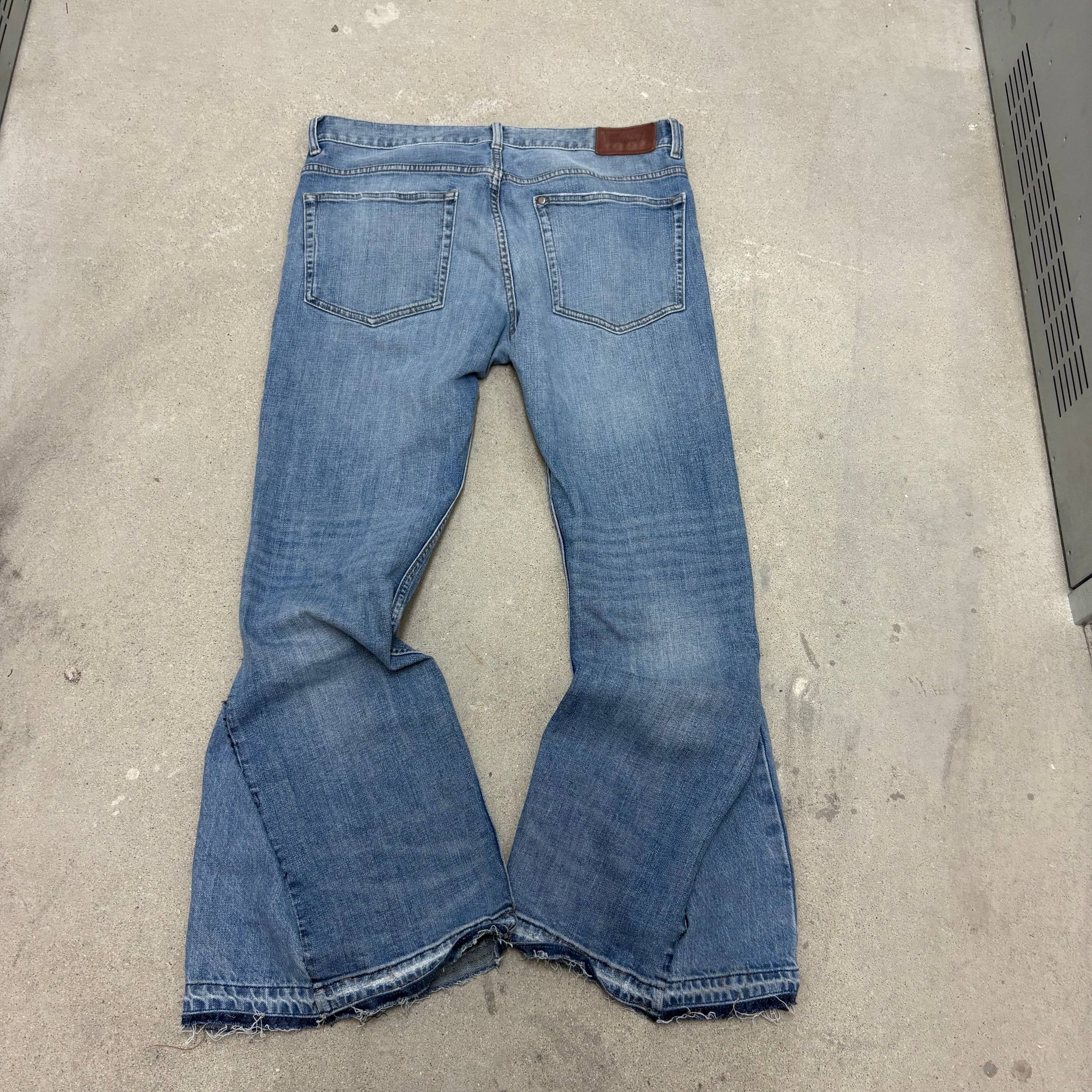 Japanese Brand rare flared blue handmade streetwear jeans Size US 31 - 6 Thumbnail