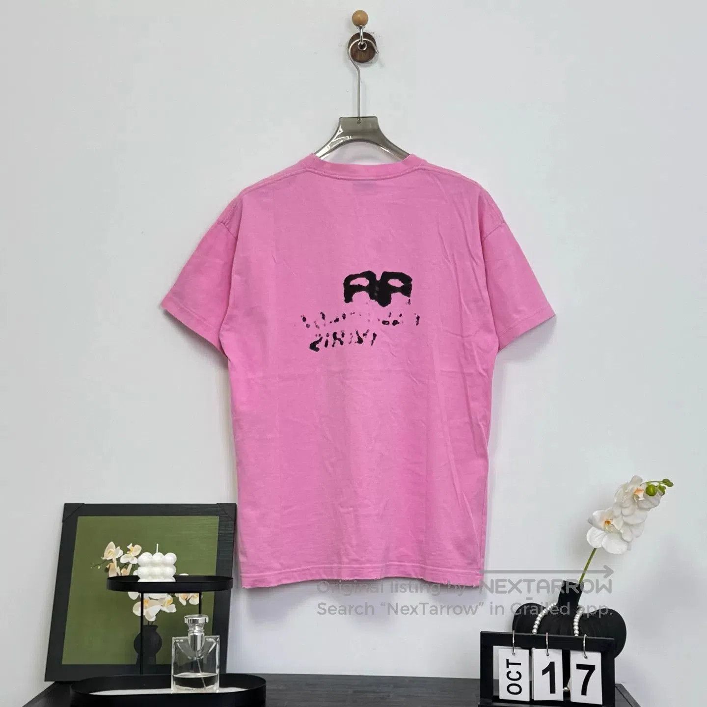 Balenciaga Balenciaga Pink Logo Short Sleeve T-Shirt. Size M / US 6-8 / IT 42-44 - 2 Thumbnail