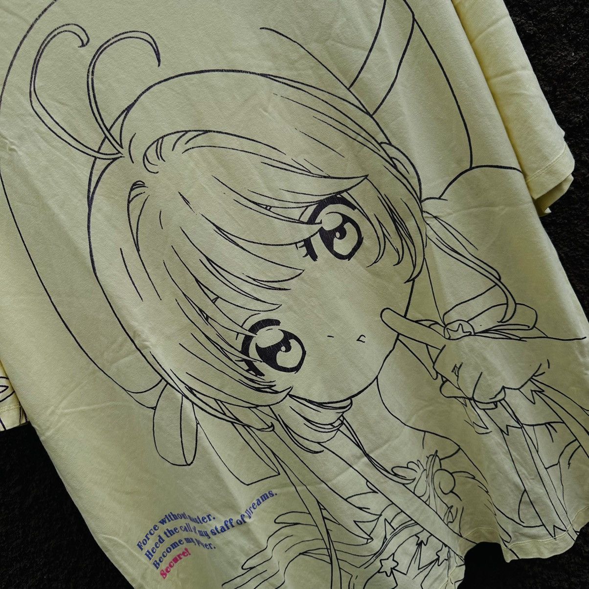 Anime × Vintage Rare Cardcaptor Sakura Yellow Big Print Tshirt Size US XL / EU 56 / 4 - 2 Thumbnail