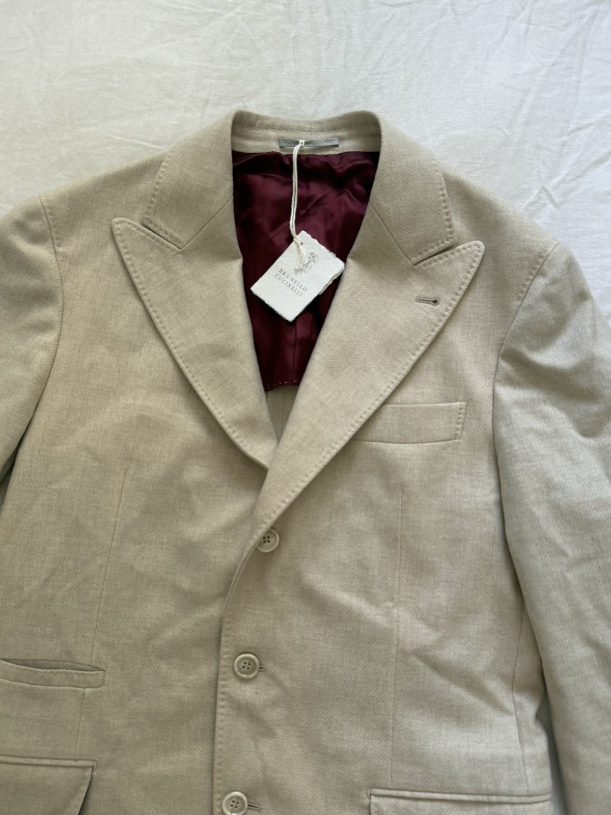 Brunello Cucinelli Brunello cucinelli creme blazer Size 48S - 2 Thumbnail
