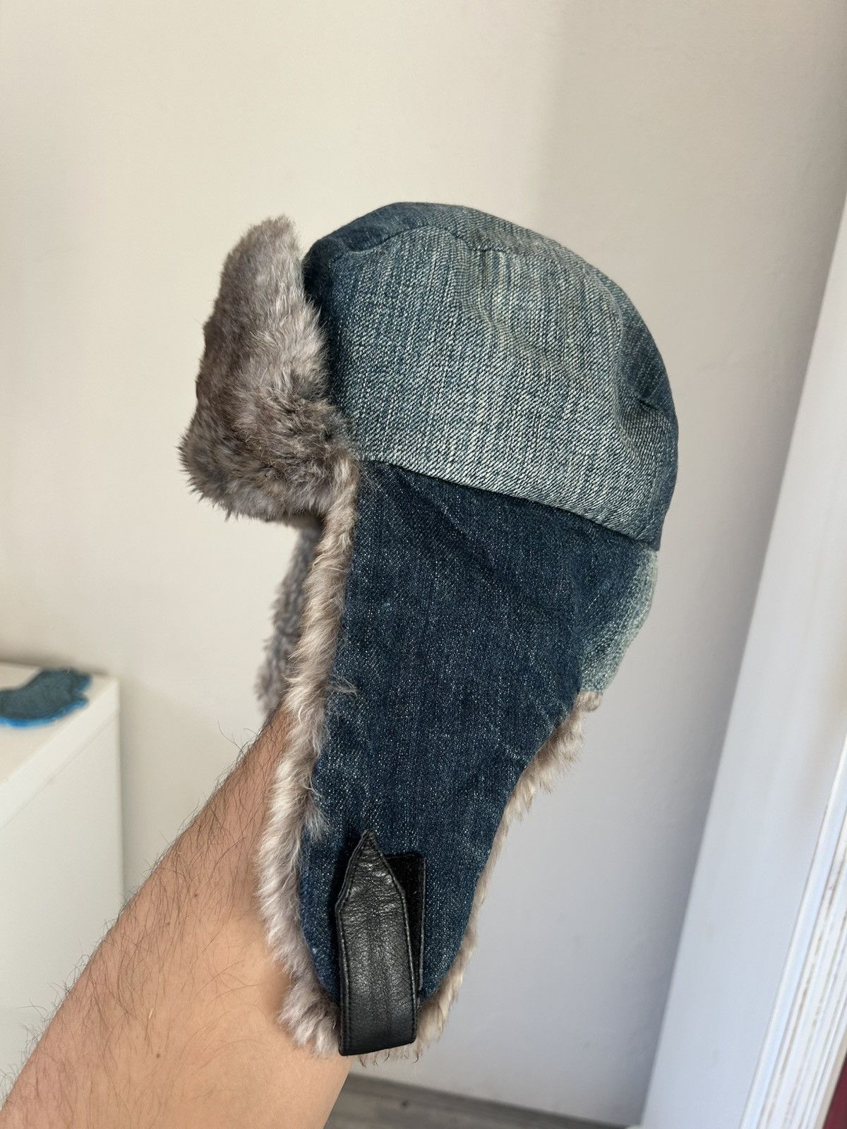 Dolce & Gabbana Dolce & Gabbana Denim & Rabbit Fur Trapper Hat Size ONE SIZE - 5 Thumbnail