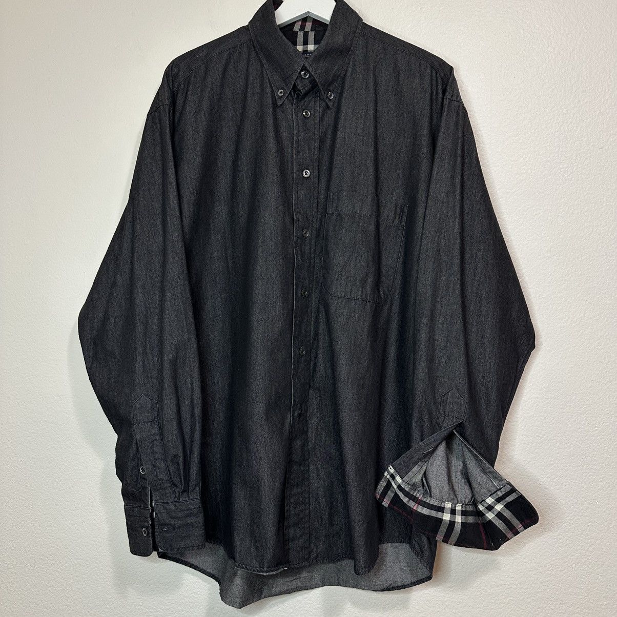 Burberry Burberry Black Denim Button Down Shirt Size US L / EU 52-54 / 3 - 1 Thumbnail