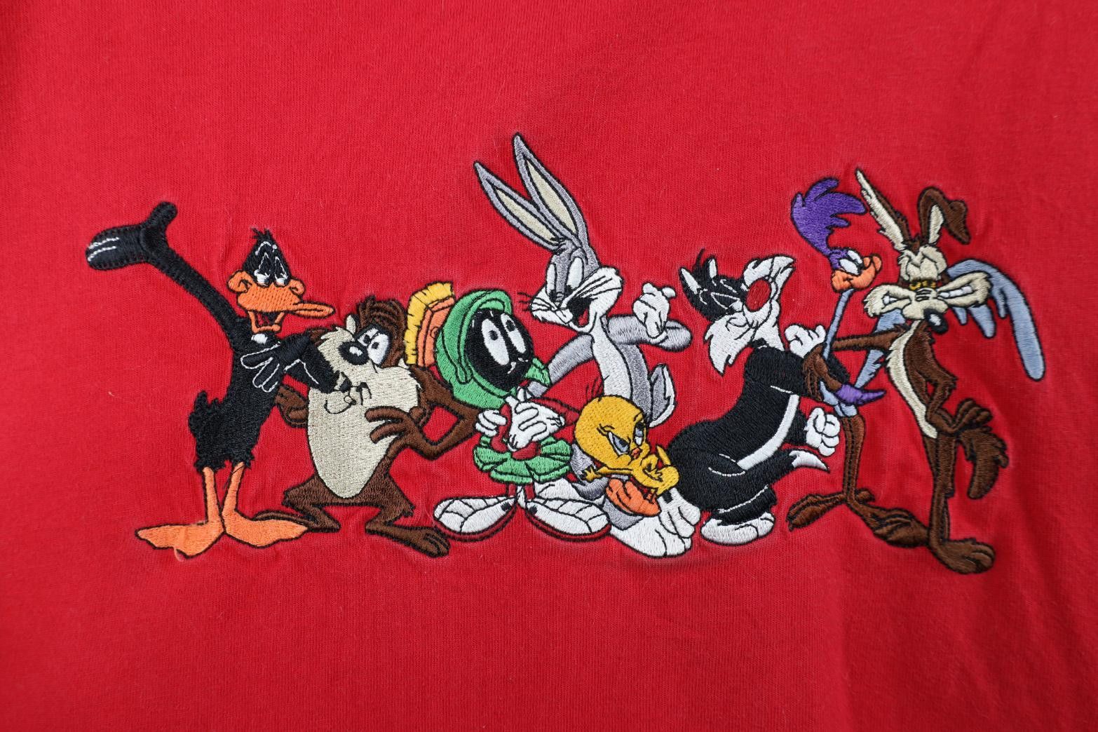 Vintage Vintage 90s Looney Tunes Bugs Bunny and Friends T-Shirt Red Size US XL / EU 56 / 4 - 4 Thumbnail