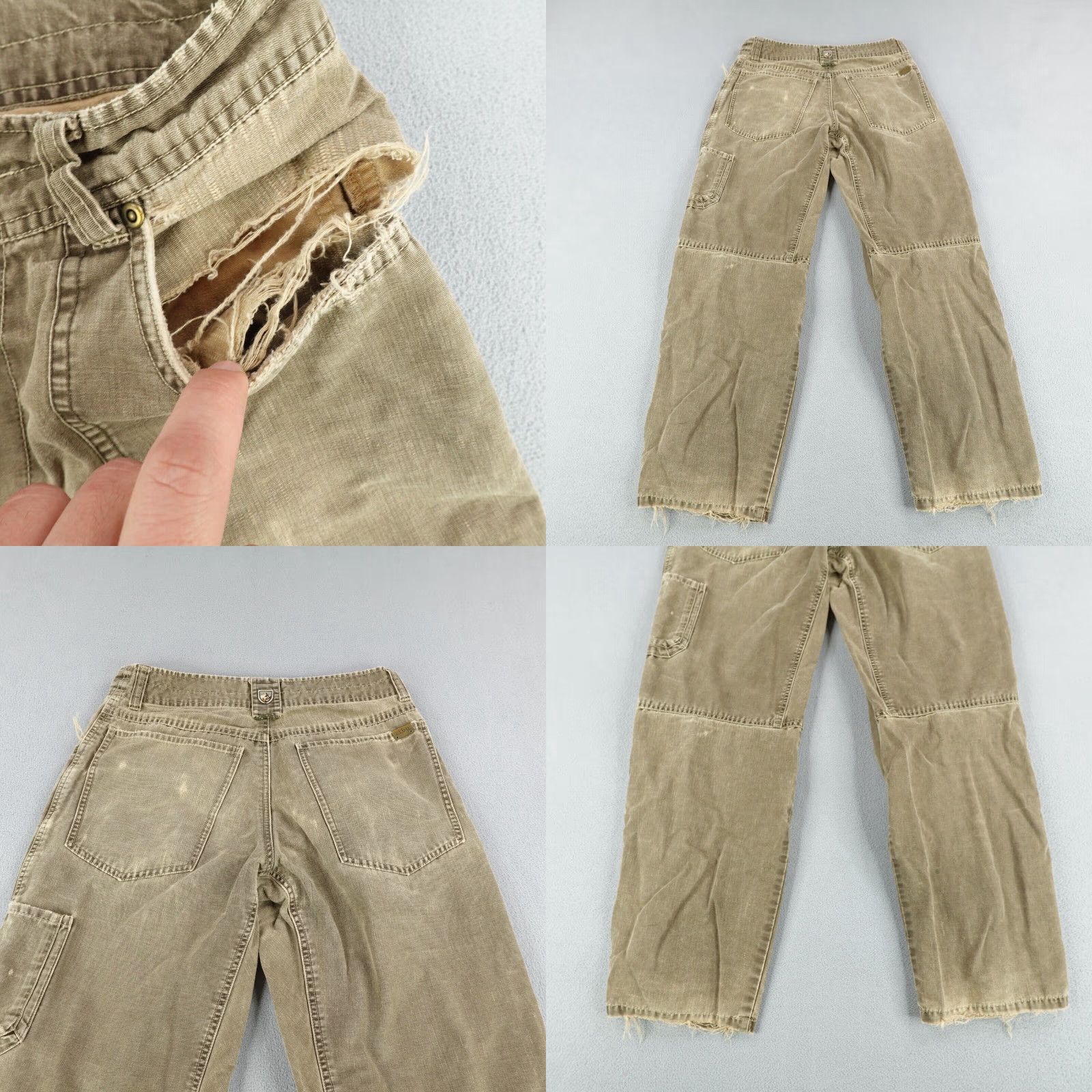 Vintage Kuhl Pants Mens 30x30 Cargo Canvas Brown Distressed Grunge Work Hiking 30x30 Mens Brown Cargo Pants 90s Grunge Theme Mens Size US 30 / EU 46 - 8 Thumbnail