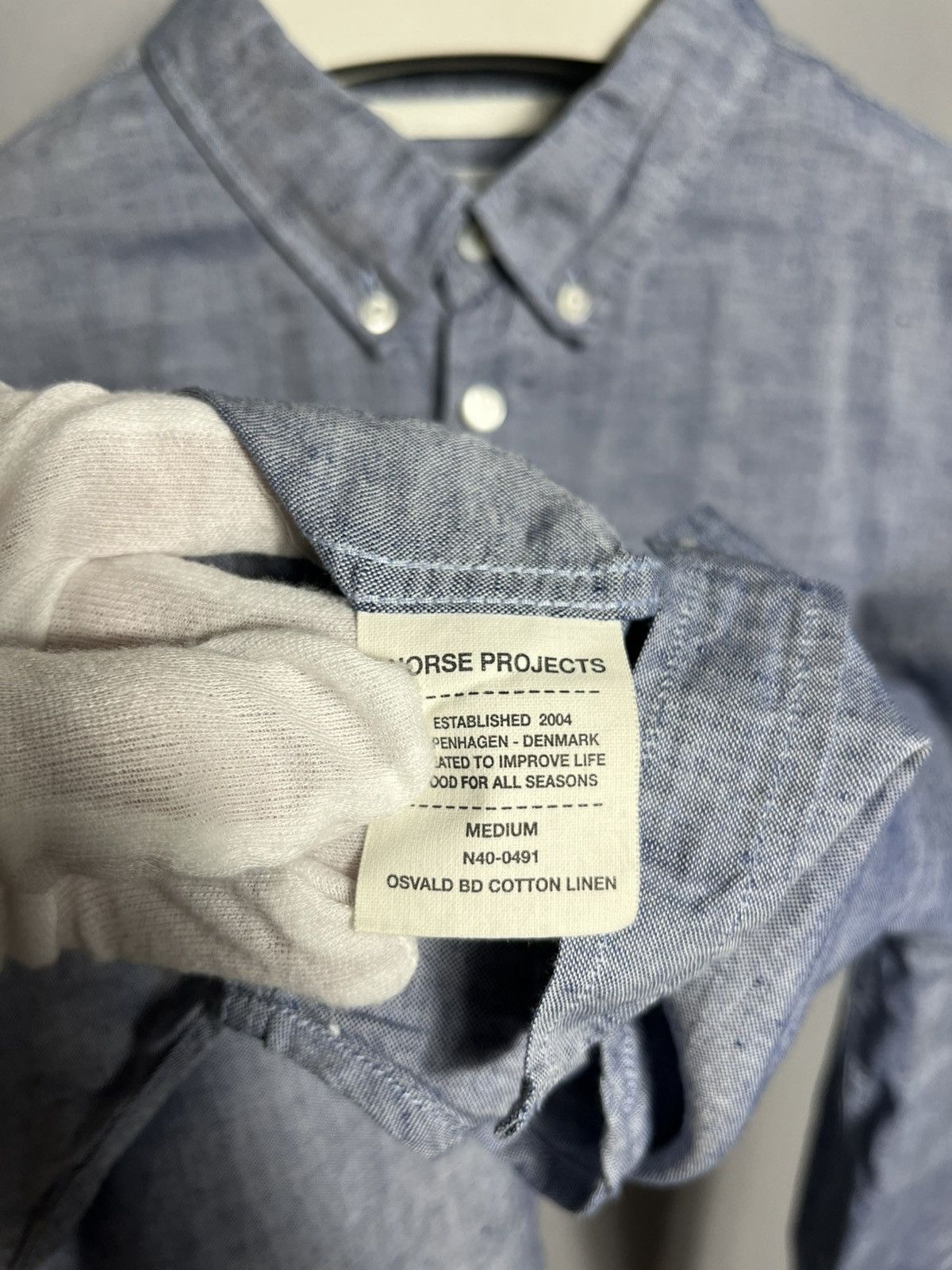 Norse Projects norse projects osvald bd cotton linen shirt button down Size US M / EU 48-50 / 2 - 6 Thumbnail