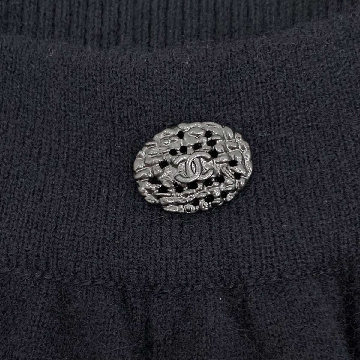 Chanel Chanel Black Silver Logo Wool Short Sleeve Knit Dress K26WX Size XS / US 0-2 / IT 36-38 - 6 Thumbnail