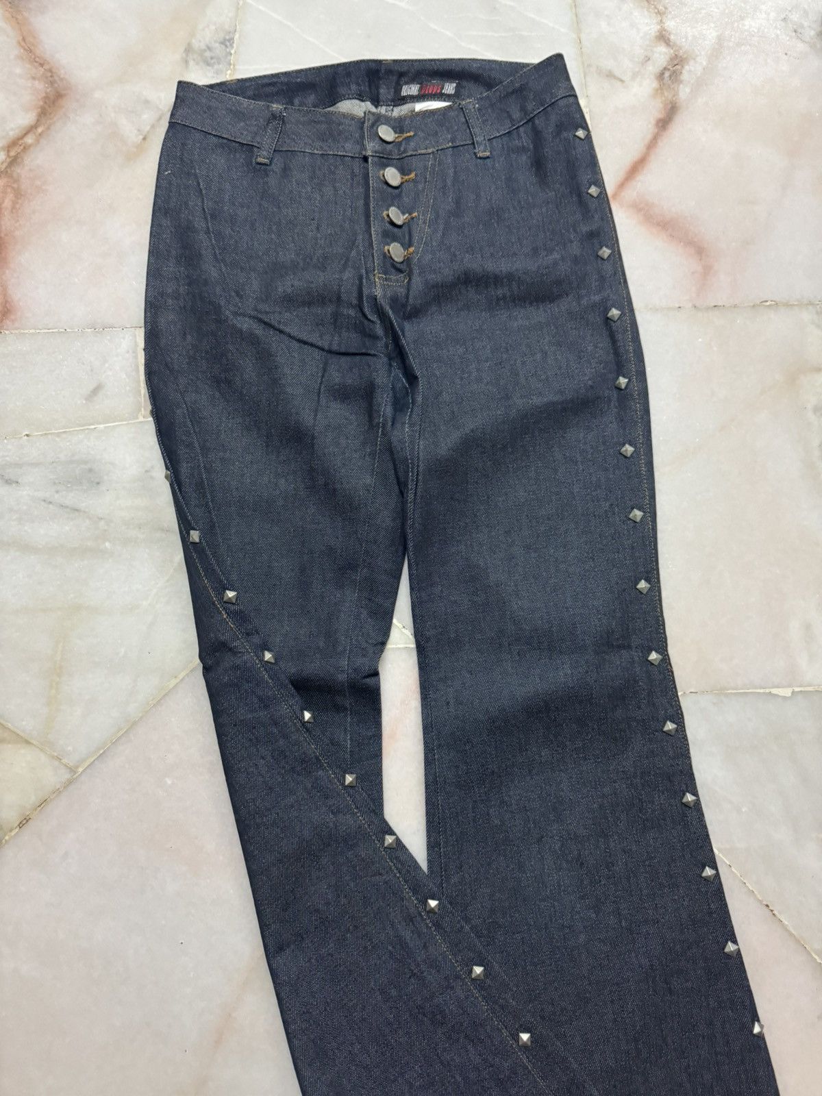 Seditionaries 💥PUNK💥MAISON MARGIELA STUDDED BELL BOTTOM BY JAPANESE INDIGO Size US 26 / EU 42 - 7 Thumbnail