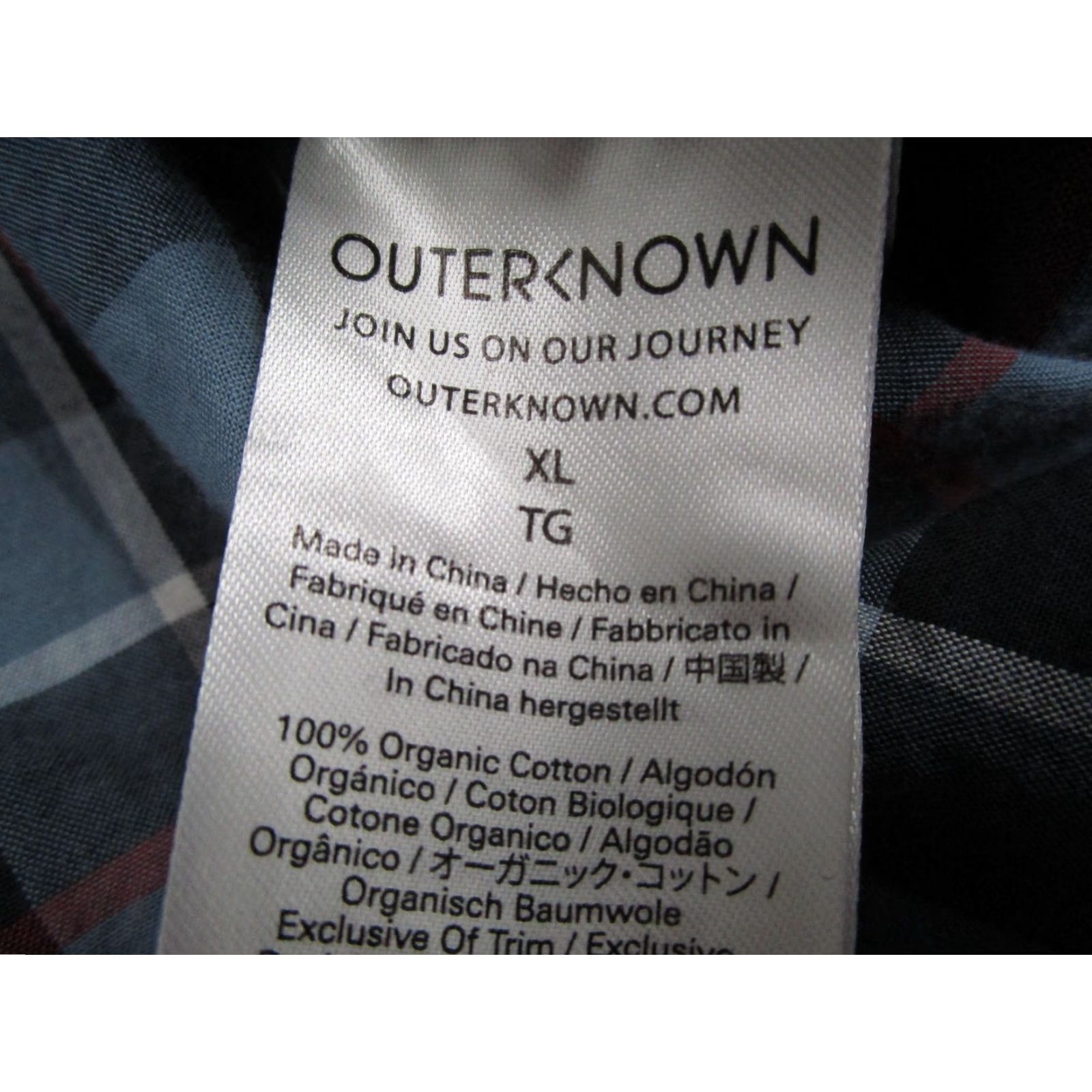 Outerknown Outerknown Shirt Mens XL Blue Plaid Organic Cotton Button Front Long Sleeve Size US XL / EU 56 / 4 - 4 Thumbnail