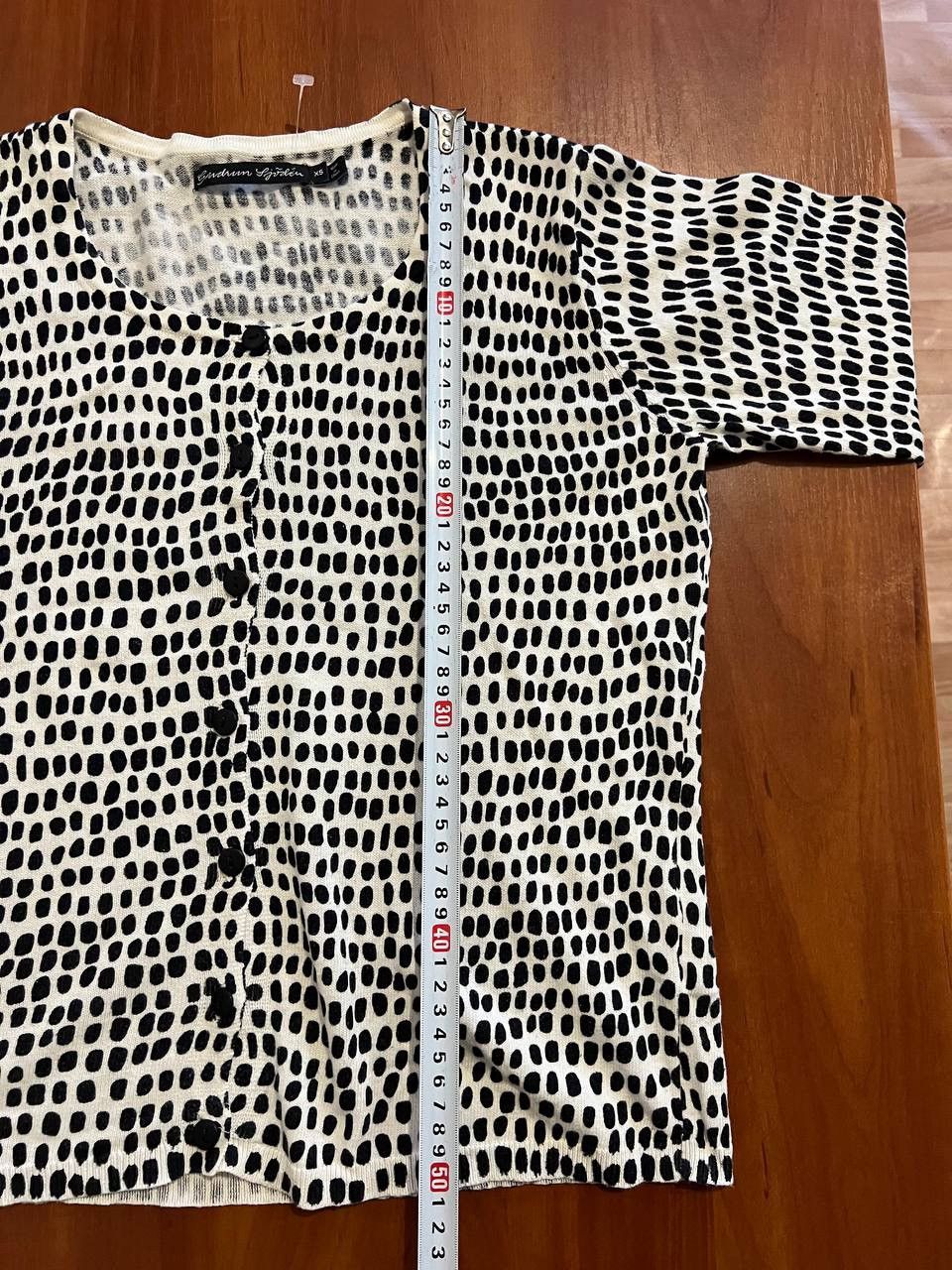 Gudrun Sjoden GUDRUN SJODEN BLACK/WHITE DOTTER LIGHTWEIGHT CARDIGAN XS Size XS / US 0-2 / IT 36-38 - 10 Thumbnail