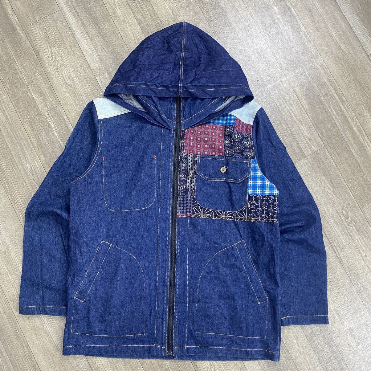 Japanese Brand Anima Boro Patchwork Denim Noragi Jacket Kapital Style Size US M / EU 48-50 / 2 - 3 Thumbnail