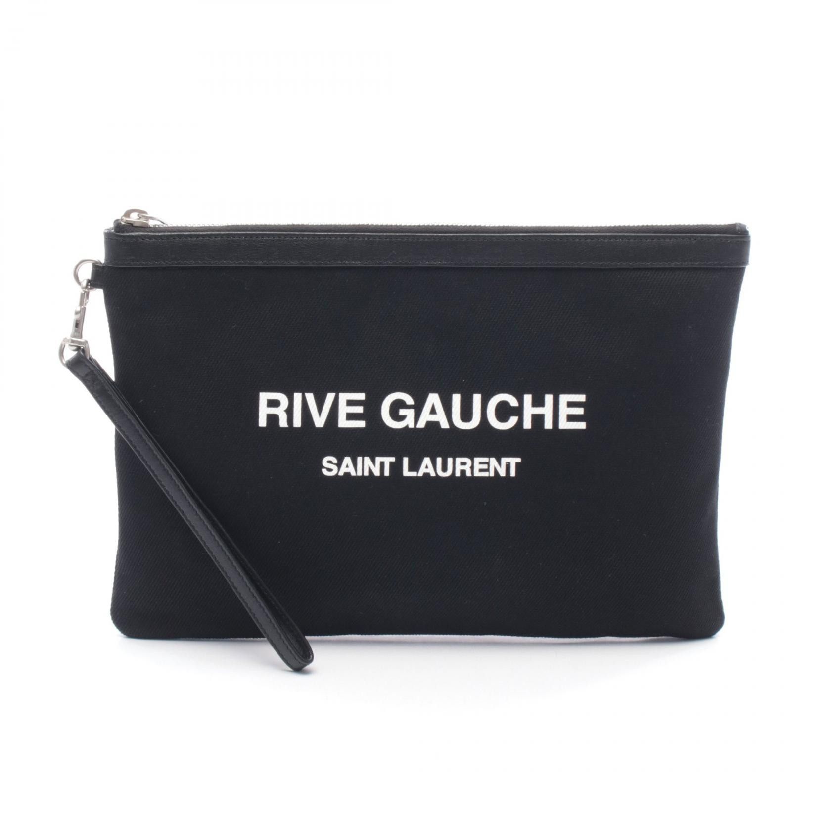 Yves Saint Laurent Yves Saint Laurent Yves Saint Laurent Rive Gauche Canvas Leather Clutch Bag Leather Clutch Bag 581369 DUTY FREE for USA Size ONE SIZE - 1 Thumbnail