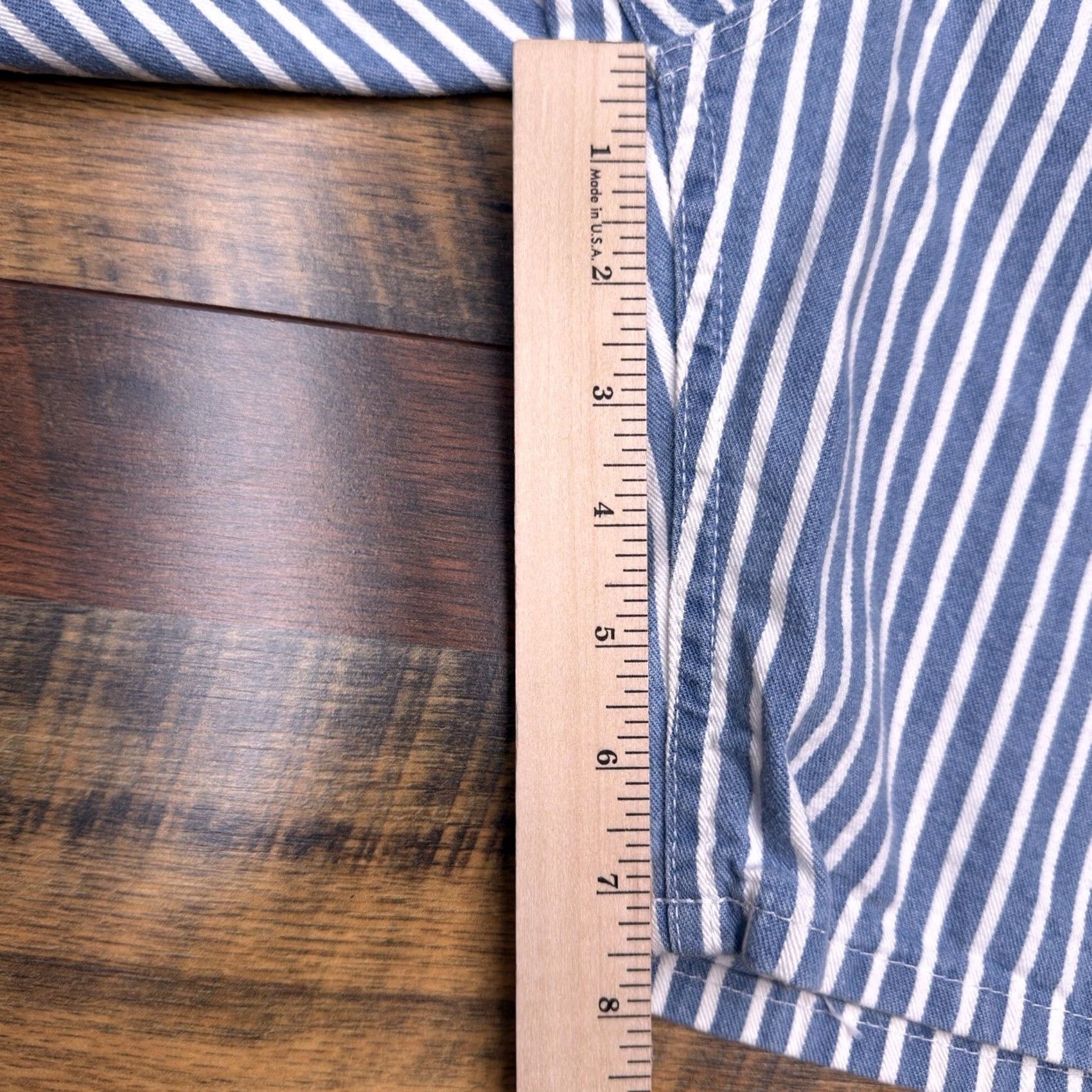 Lee VINTAGE Lee Relaxed For Shorts Womens 10 Blue Striped Denim High Rise USA New Size 32" / US 10 / IT 46 - 8 Thumbnail