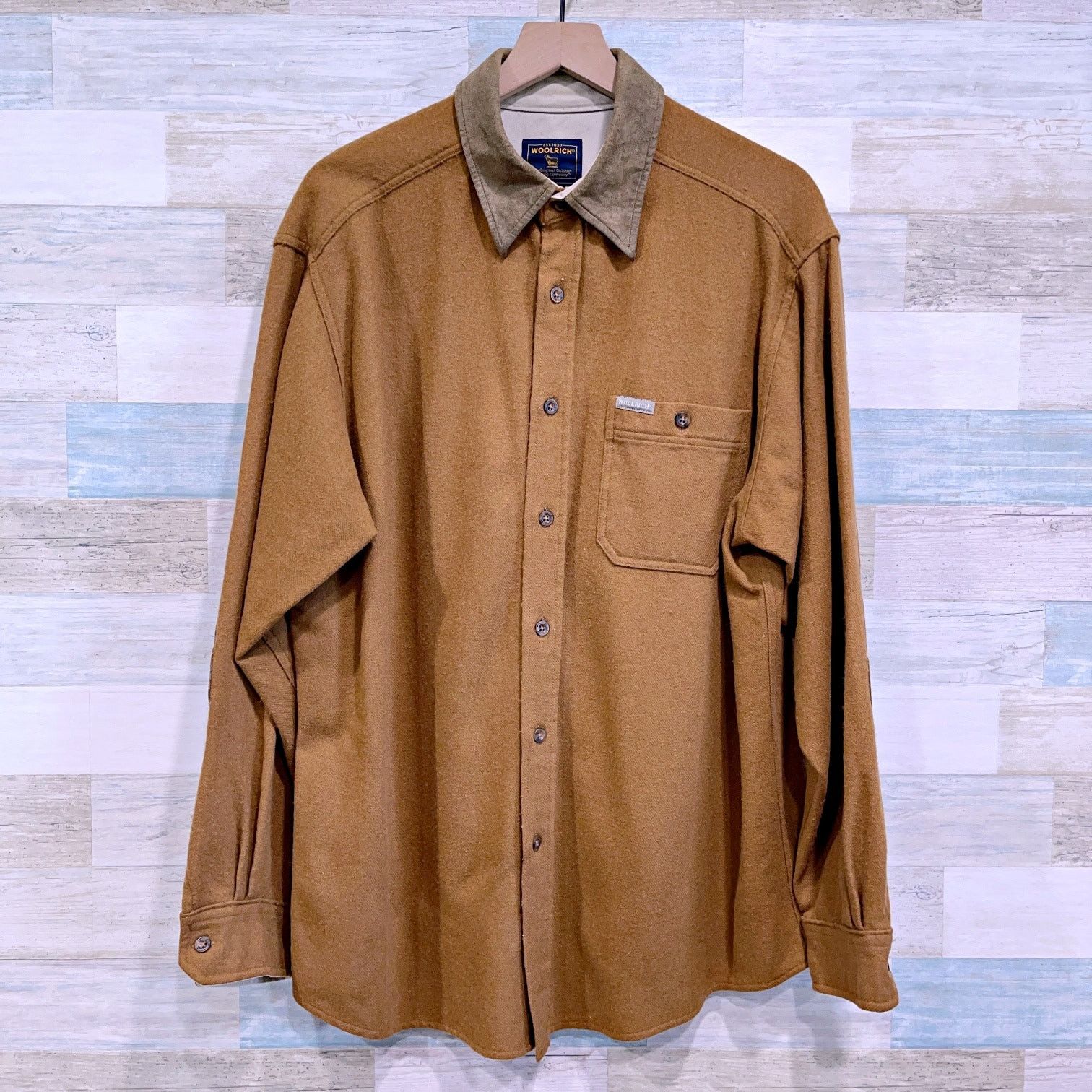 Vintage × Woolrich Woolen Mills Woolrich Wool Flannel Shirt Brown Suede Elbow Patches XL Size US XL / EU 56 / 4 - 1 Thumbnail