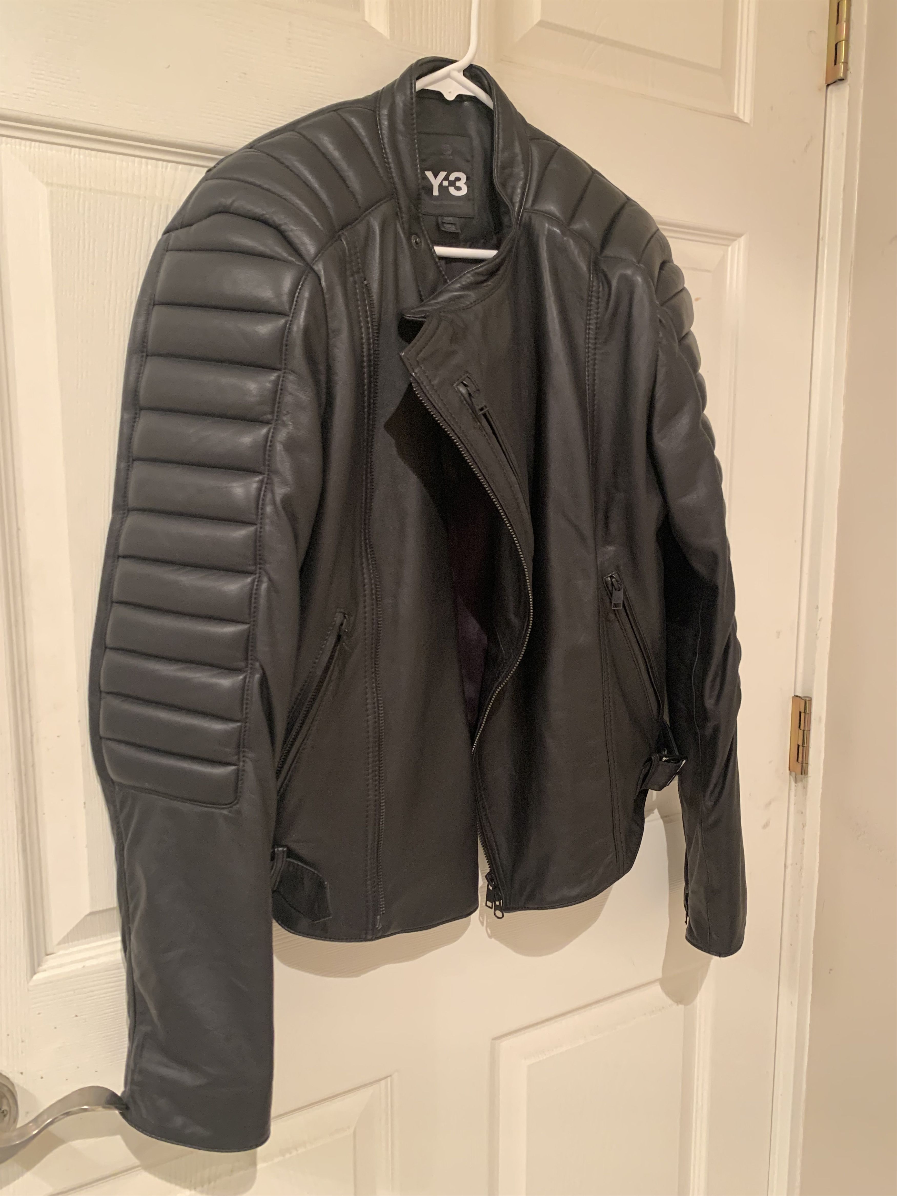 Y-3 Y-3 Lamb Leather Biker Jacket Yohji Yamamoto Size US M / EU 48-50 / 2 - 2 Thumbnail