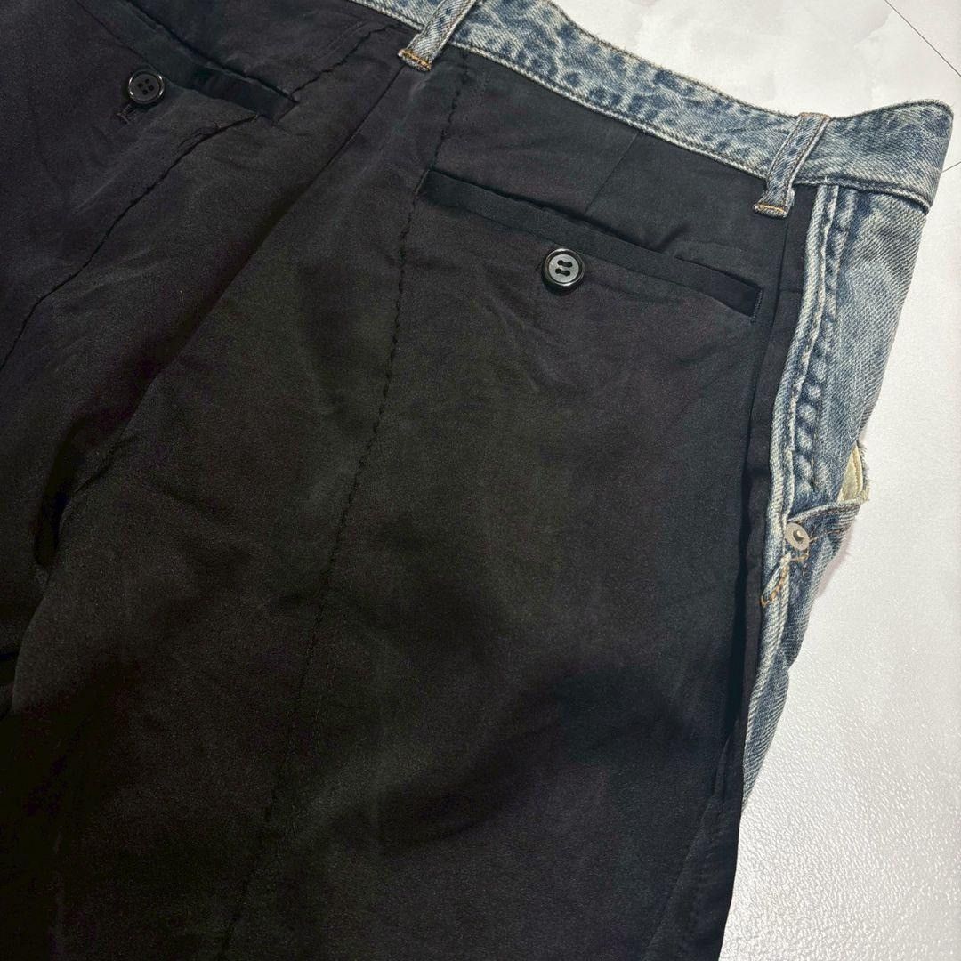 Undercover Studded Cropped Denim Silk Panel Distressed Knees Zip Hem Size US 30 / EU 46 - 15 Thumbnail