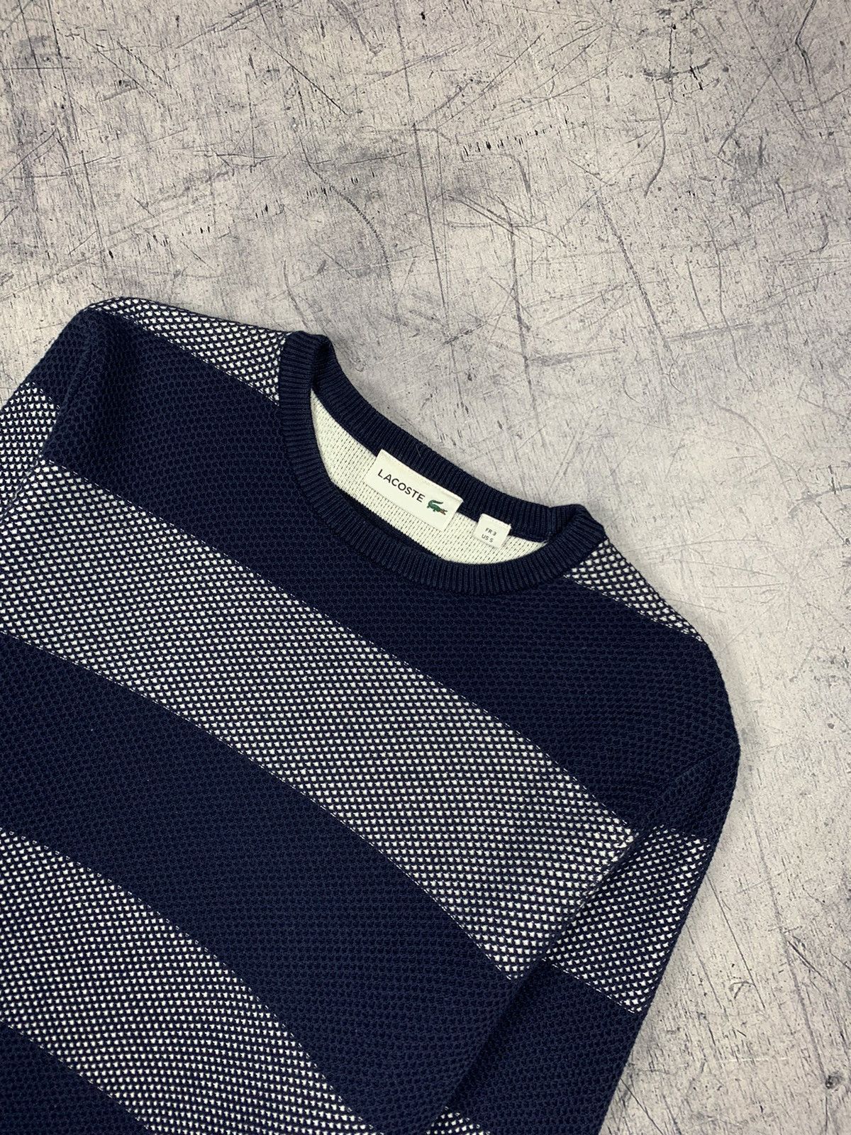 Designer × Lacoste Lacoste Luxury Mesh Sweater Striped designer casual luxury Size US S / EU 44-46 / 1 - 2 Thumbnail