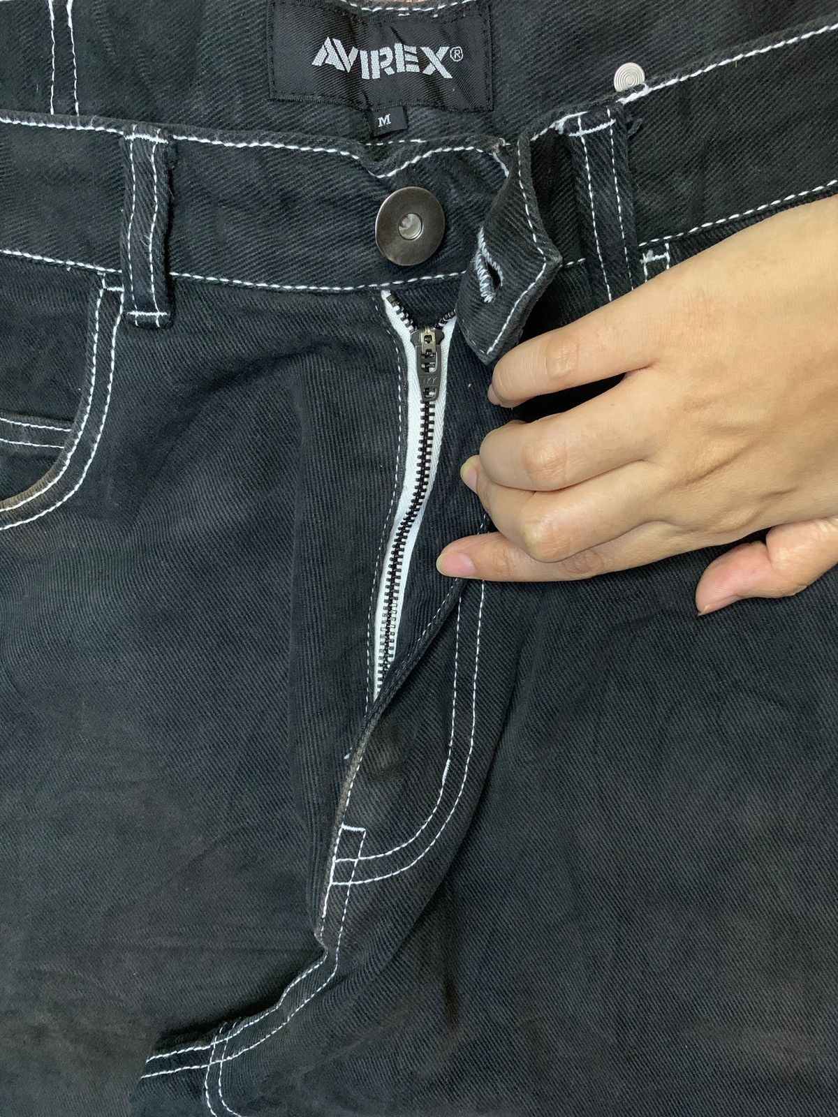 Avirex Vintage Avirex Buckle Back Carpenter Style Baggy Jeans Size US 33 - 3 Thumbnail