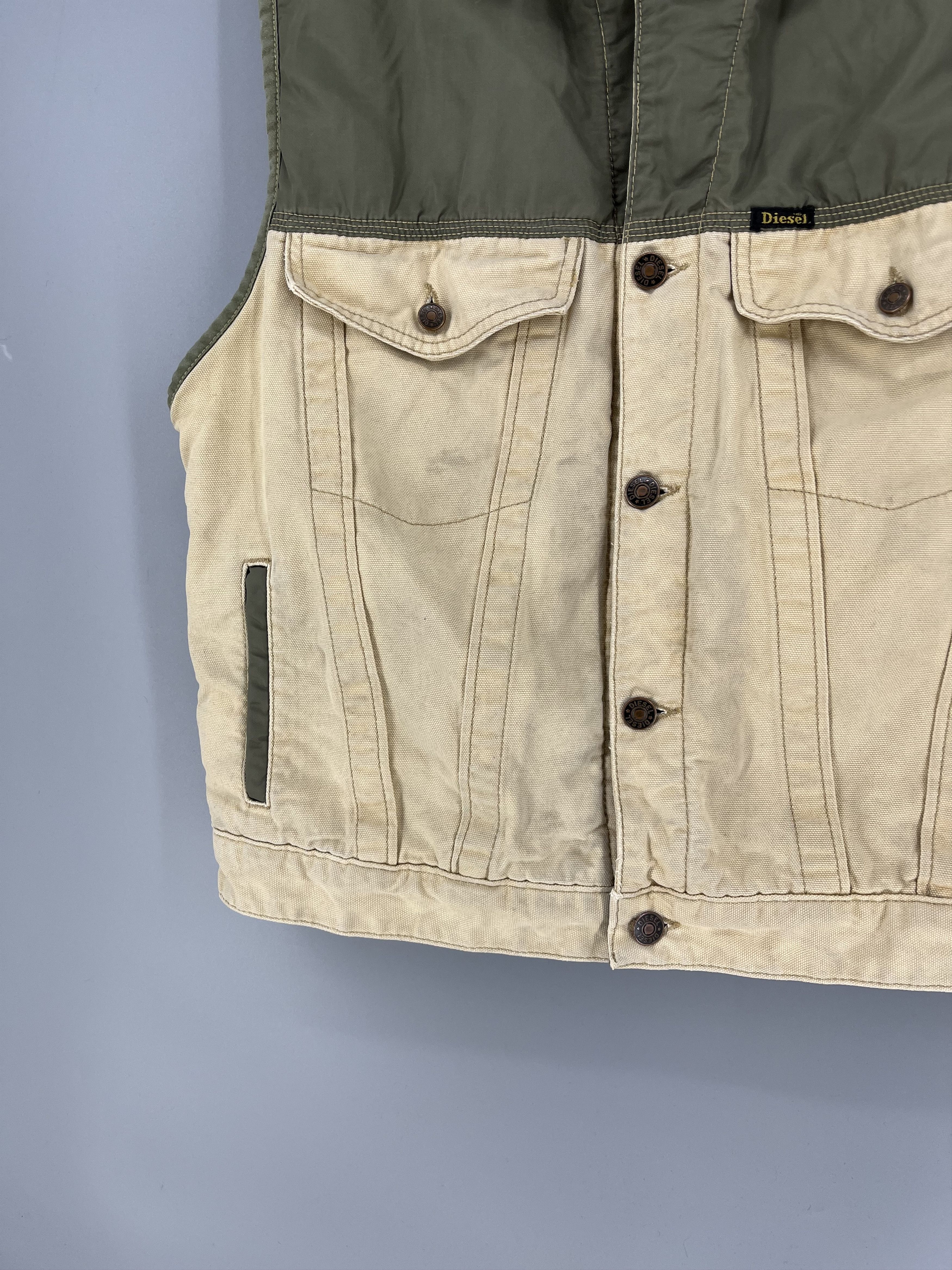 Diesel Vintage Diesel Vest Mens M Made In Italy Beige Canvas Size US M / EU 48-50 / 2 - 8 Thumbnail