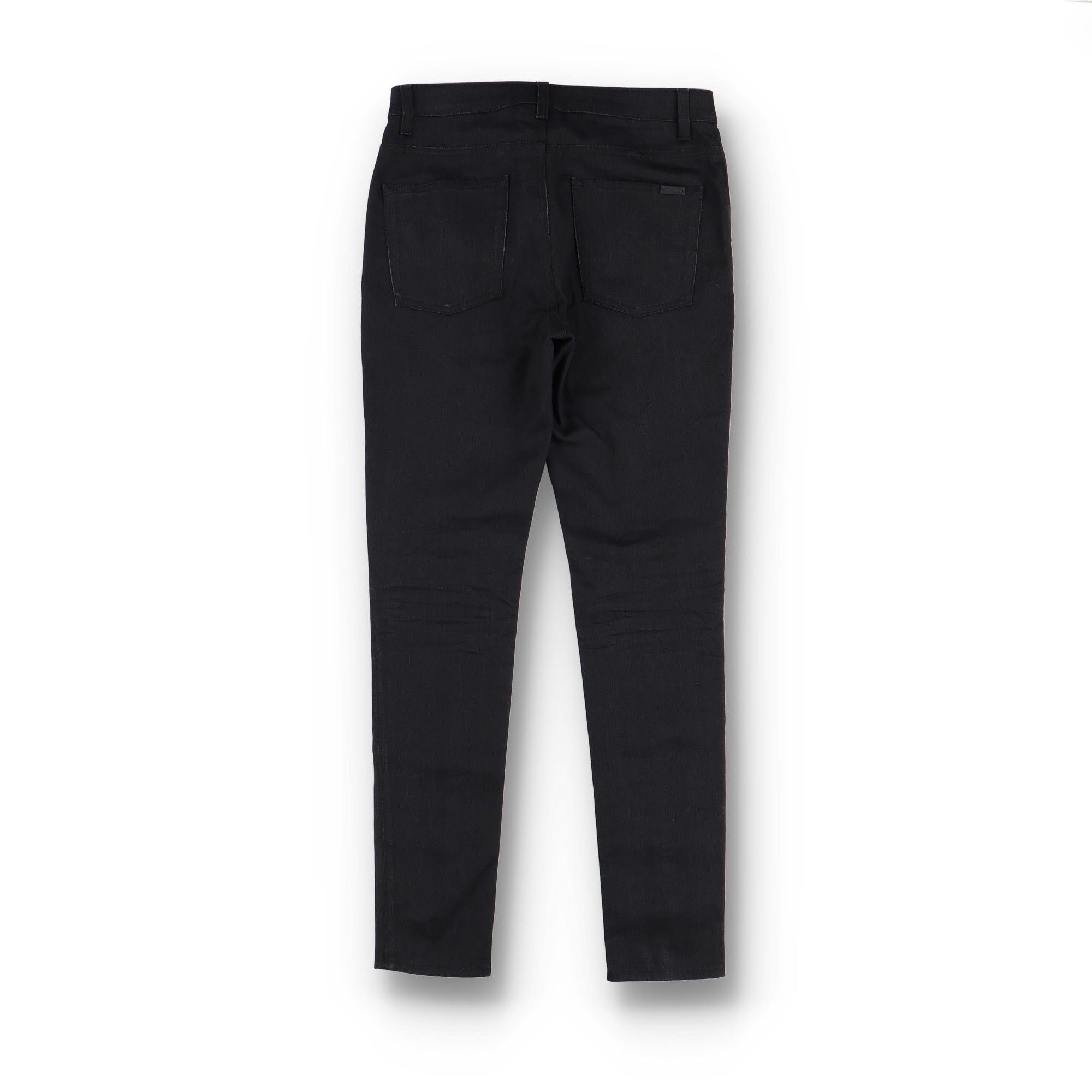 Saint Laurent Paris D05 Worn Black Creased Skinny Jeans Size 30" / US 8 / IT 44 - 7 Thumbnail