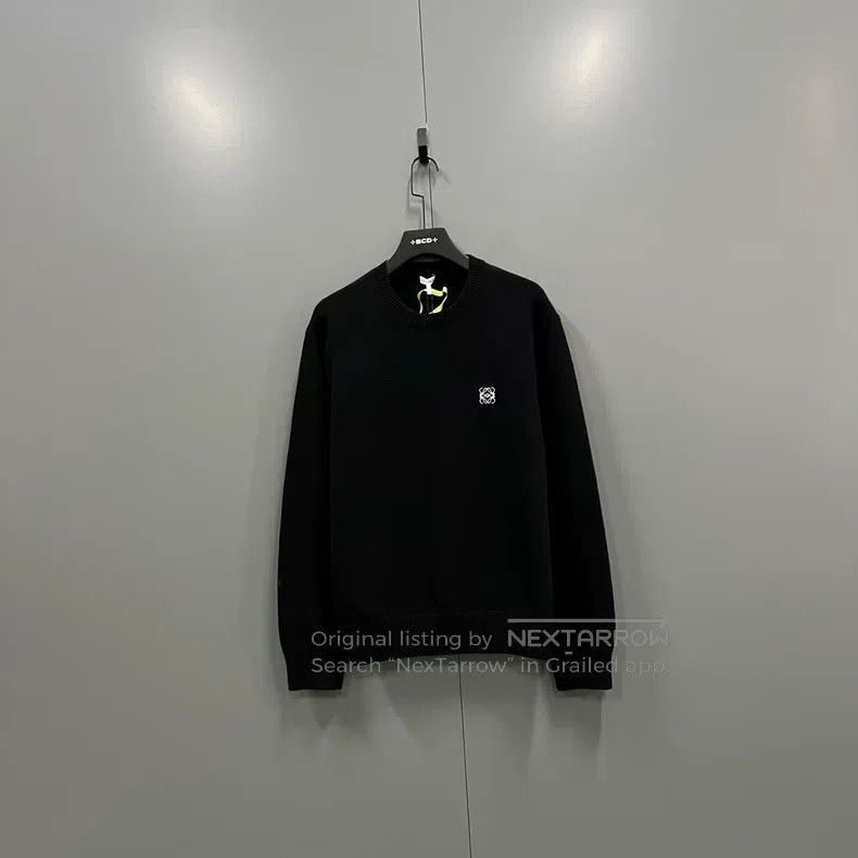 Loewe Loewe Black Embroidered Logo Round Neck Knit Top Size US L / EU 52-54 / 3 - 1 Thumbnail