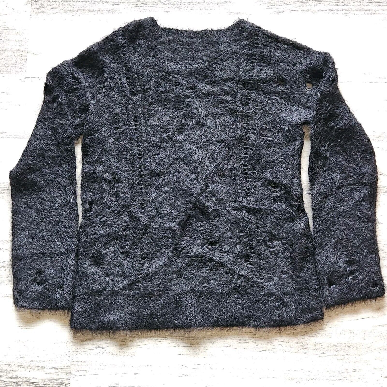Designer 360 Sweater Alpaca Blend Womens Sz M Black 80s London Croche Size M / US 6-8 / IT 42-44 - 8 Thumbnail