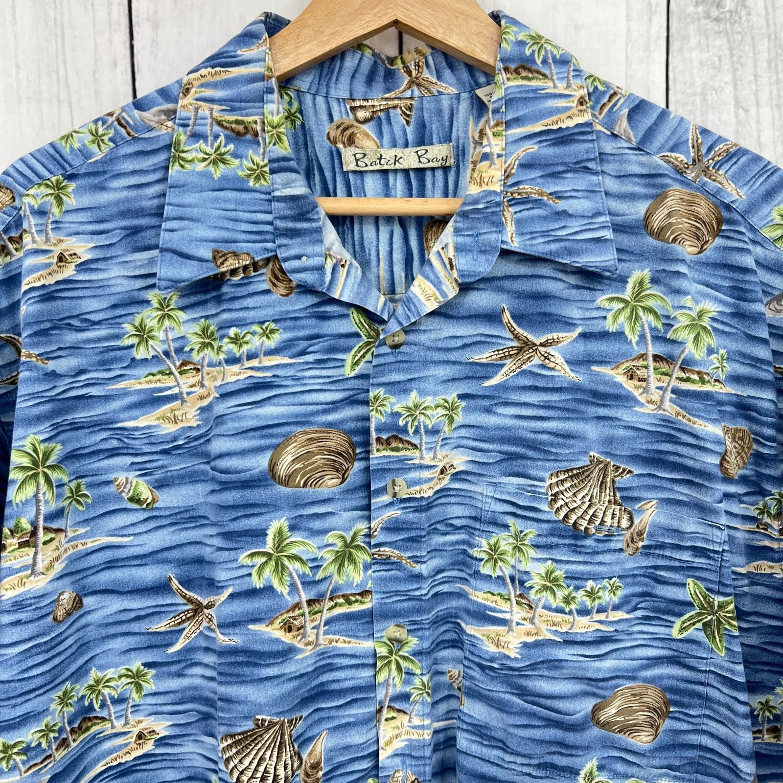 Vintage BATIK BAY (XL) VINTAGE 90's Blue Aloha Dad Shirt Button Up Size US XL / EU 56 / 4 - 3 Thumbnail