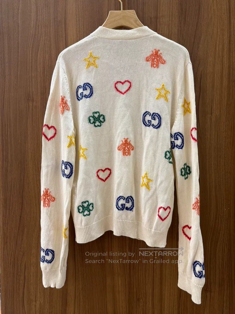 Other Gucci Full-printed star-love knitted cardigan coat Size S / US 4 / IT 40 - 2 Thumbnail