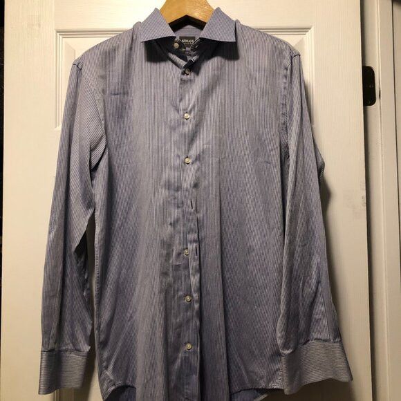 Armani Collezioni Armani collezioni men's striped cotton casual shirt 16(41) Size US L / EU 52-54 / 3 - 2 Thumbnail