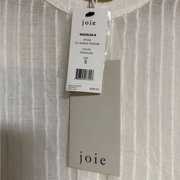 Joie Joie Rashelda B Porcelain White Sheer Striped Blouse Size S Size S / US 4 / IT 40 - 7 Thumbnail