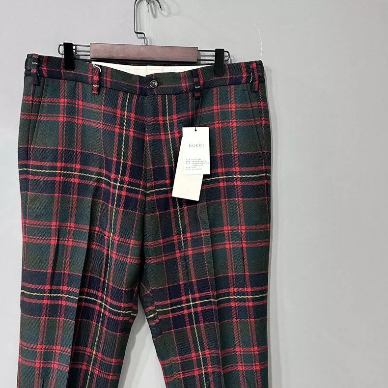 Gucci Gucci Plaid Wool Trousers Size 50 - dmc Size US 31 - 1 Thumbnail