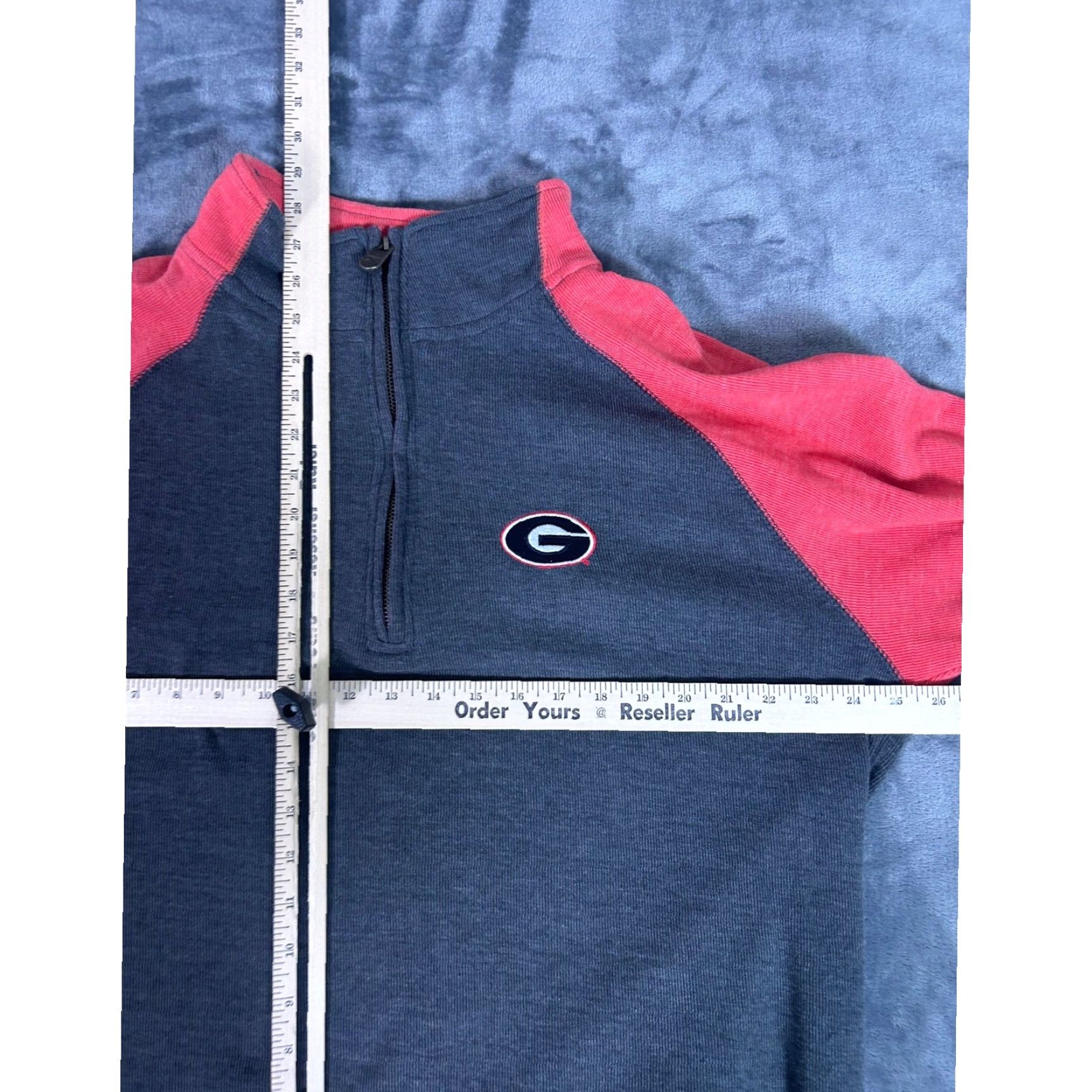 Vintage Pressbox Georgia Bulldogs Quarter Zip Pullover Sweatshirt Gray Red Size L Size US L / EU 52-54 / 3 - 5 Thumbnail