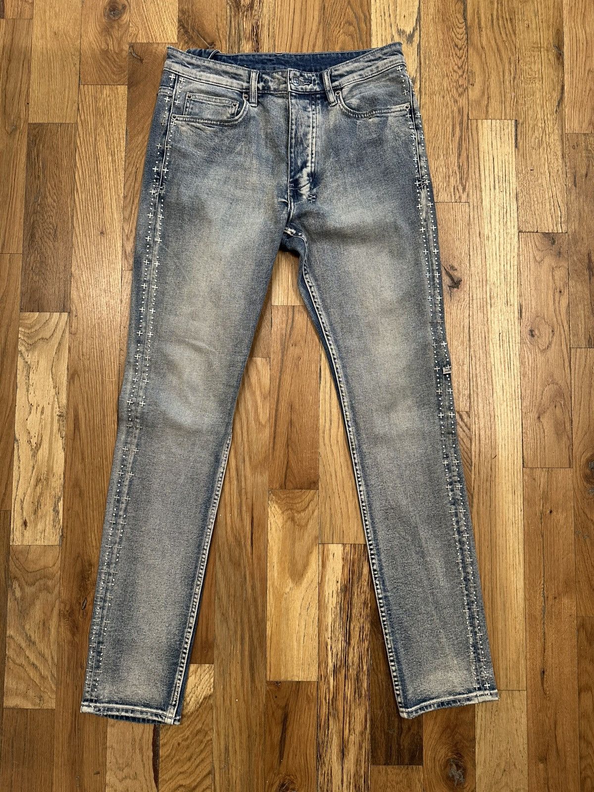 Ksubi Ksubi Side Crosses Blue Denim Jeans Size 32 Size US 32 / EU 48 - 1 Thumbnail