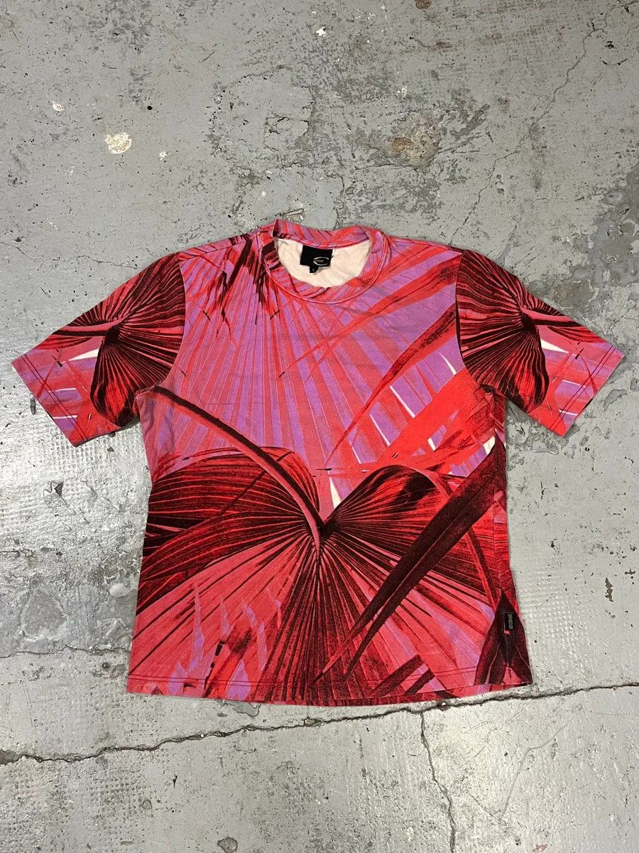 Designer × Just Cavalli × Vintage 2000s Cavalli Vegetation Pink T-Shirt Size US M / EU 48-50 / 2 - 1 Thumbnail