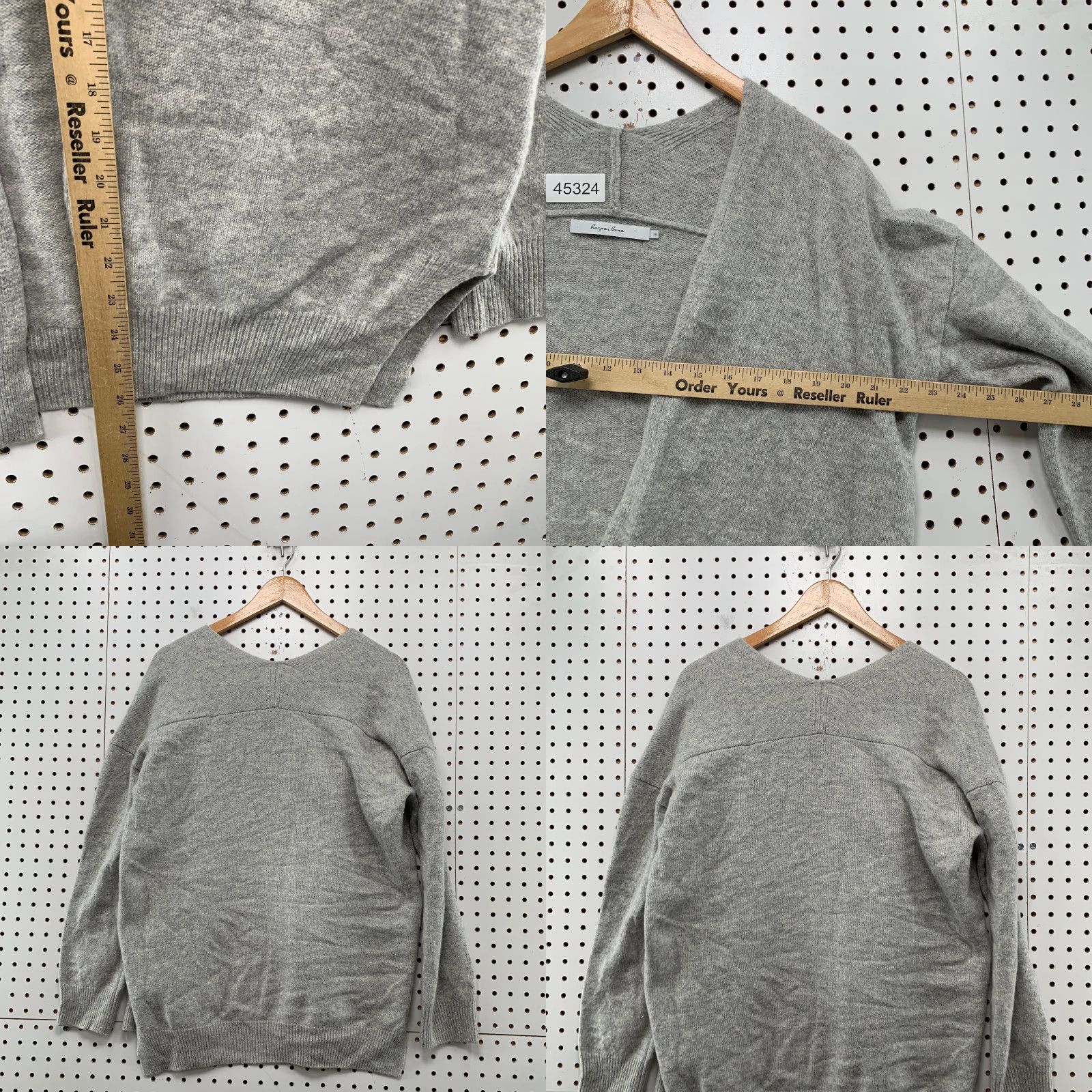 Vintage Harper Lane Wool Cashmere Cardigan Sweater Womens M Gray Open Cozy Soft cardigan Size M / US 6-8 / IT 42-44 - 8 Thumbnail