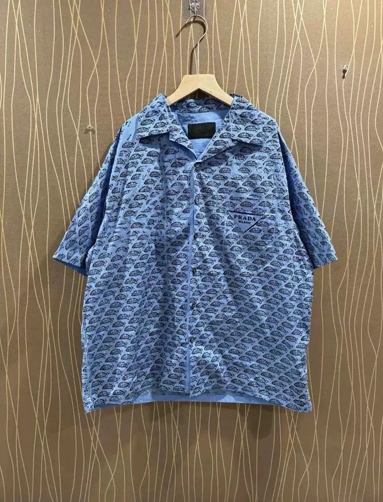 Prada Prada Turtle Print Short Sleeve Shirt - dmc Size US XL / EU 56 / 4 - 1 Thumbnail