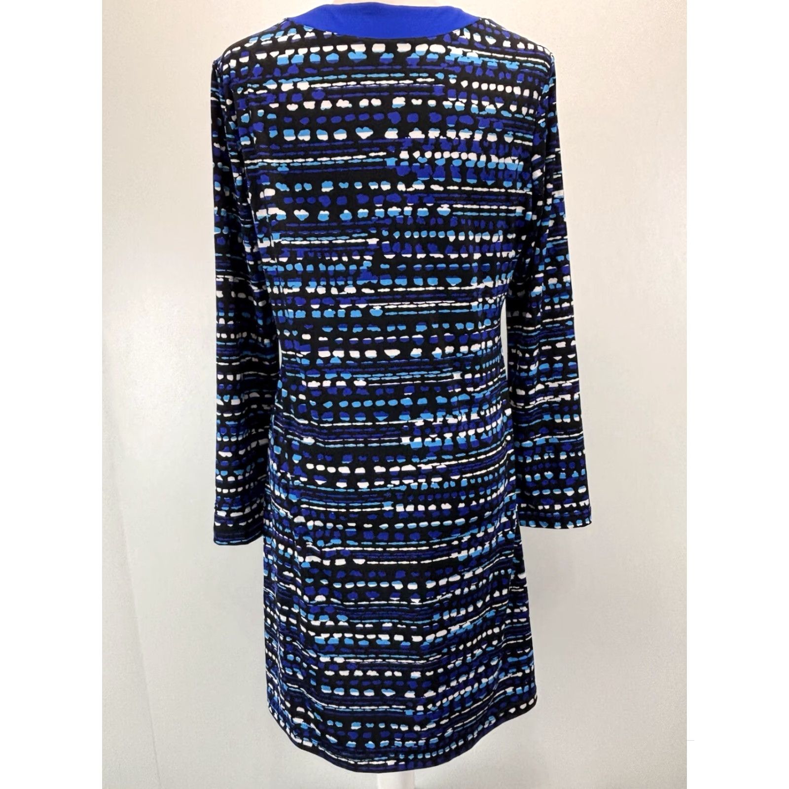 Vintage Coolibar Long Sleeve Dress Sz Medium Blue Black UPF 50+ Sun Protection Size M / US 6-8 / IT 42-44 - 3 Thumbnail