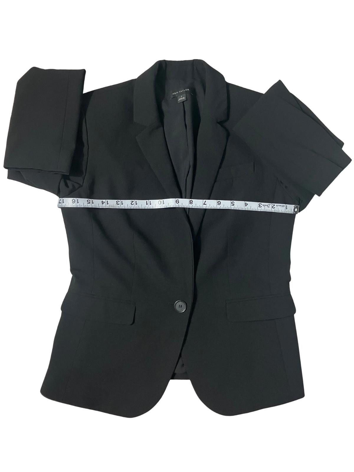 Ann Taylor Ann Taylor Black Blazer Size 0 Stretch Career Jacket Size XXS / US 00 / IT 34 - 6 Thumbnail