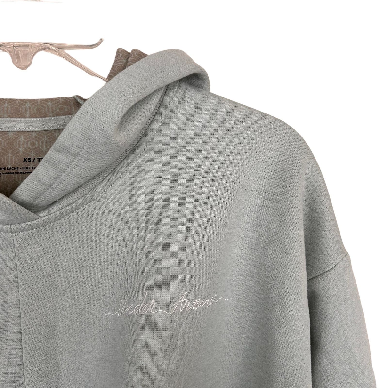 Under Armour Under Armour Light Green Loose Fit Twist Front Hoodie Sz XS Size XS / US 0-2 / IT 36-38 - 3 Thumbnail