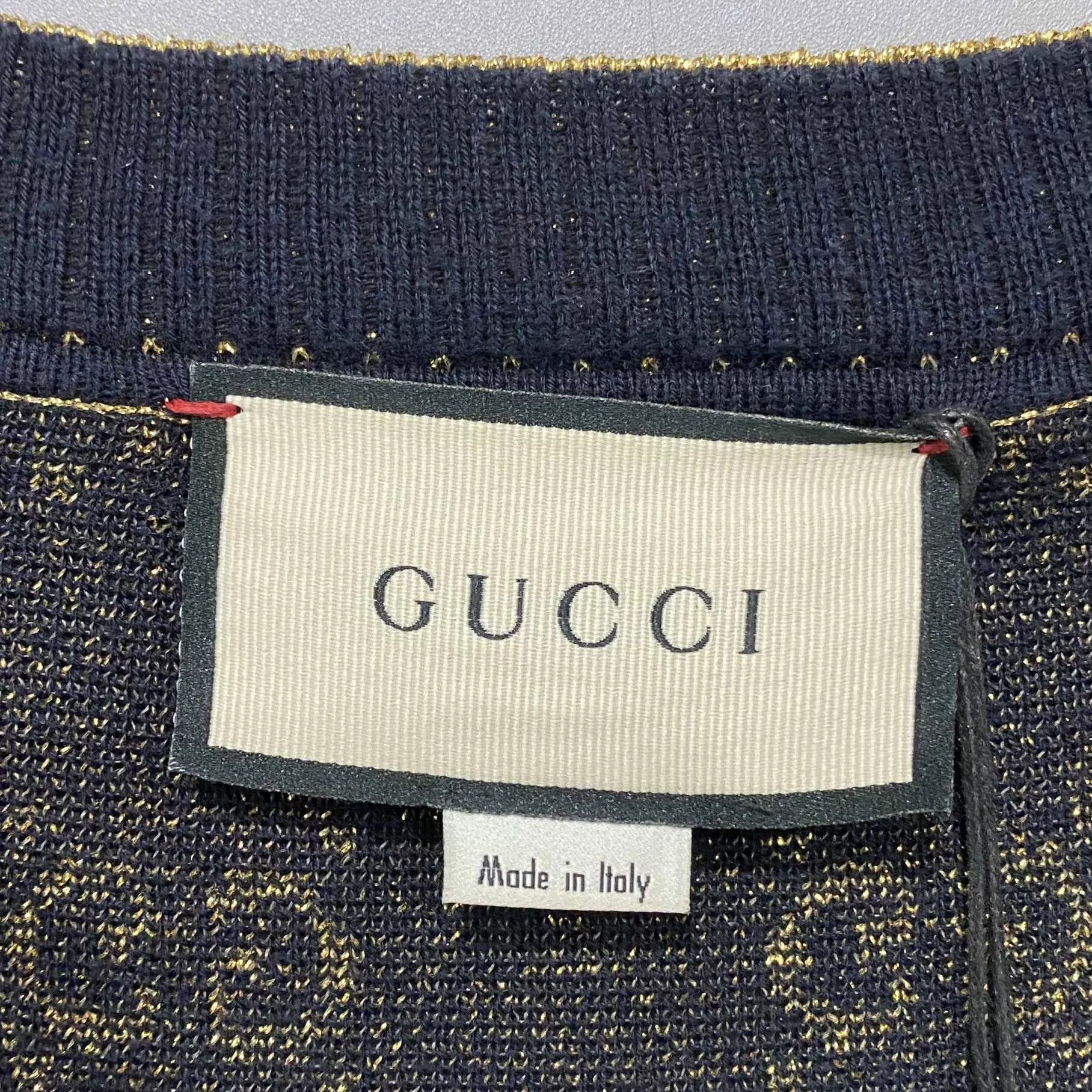 Gucci GUCCI GG gold thread print cardigan S Size S / US 4 / IT 40 - 6 Thumbnail