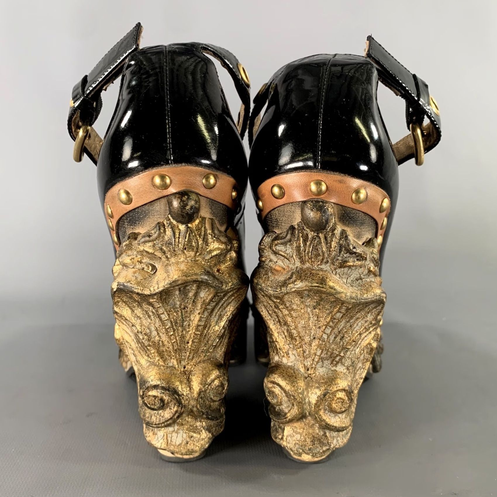 Miu Miu MIU MIU Fall 06 Size 8 Black Gold Patent Leather Platform Pumps Women Adult 8 Black Gold Platform Pumps Size US 8 / IT 38 - 3 Thumbnail