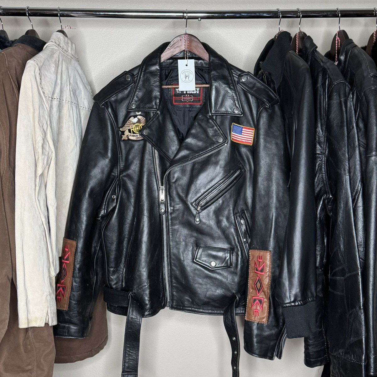 Harley Davidson 90s harley davidson patch leather biker jacket Size US XXL / EU 58 / 5 - 3 Thumbnail
