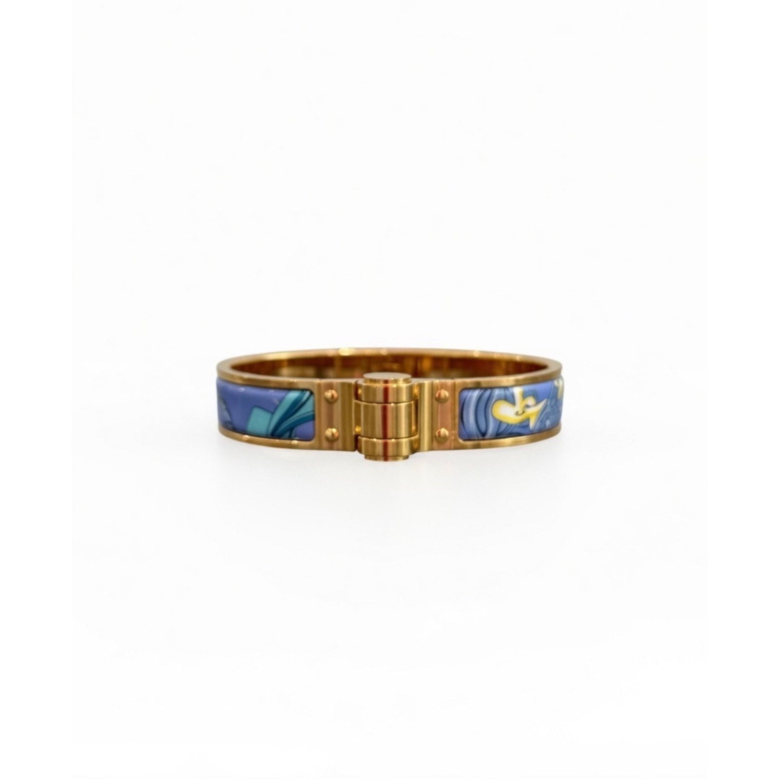 Hermes Hermès Paris Brides de Gala Blue Enamel Bangle Bracelet Size ONE SIZE - 7 Thumbnail