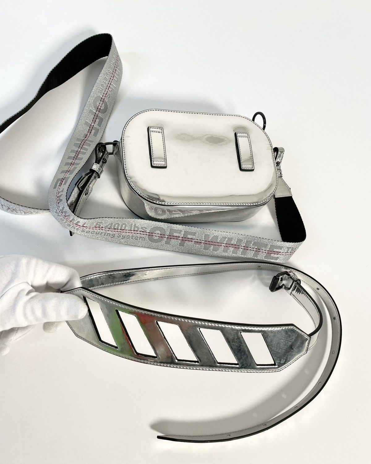 Off-White OFF-WHITE FW 18 Silver Mirror Camera Bag Size ONE SIZE - 6 Thumbnail