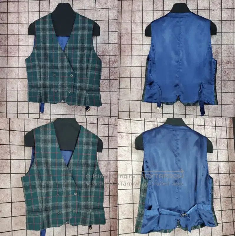 Dior Dior Wool Plaid Sleeveless Cardigan in Green . Size M / US 6-8 / IT 42-44 - 3 Thumbnail