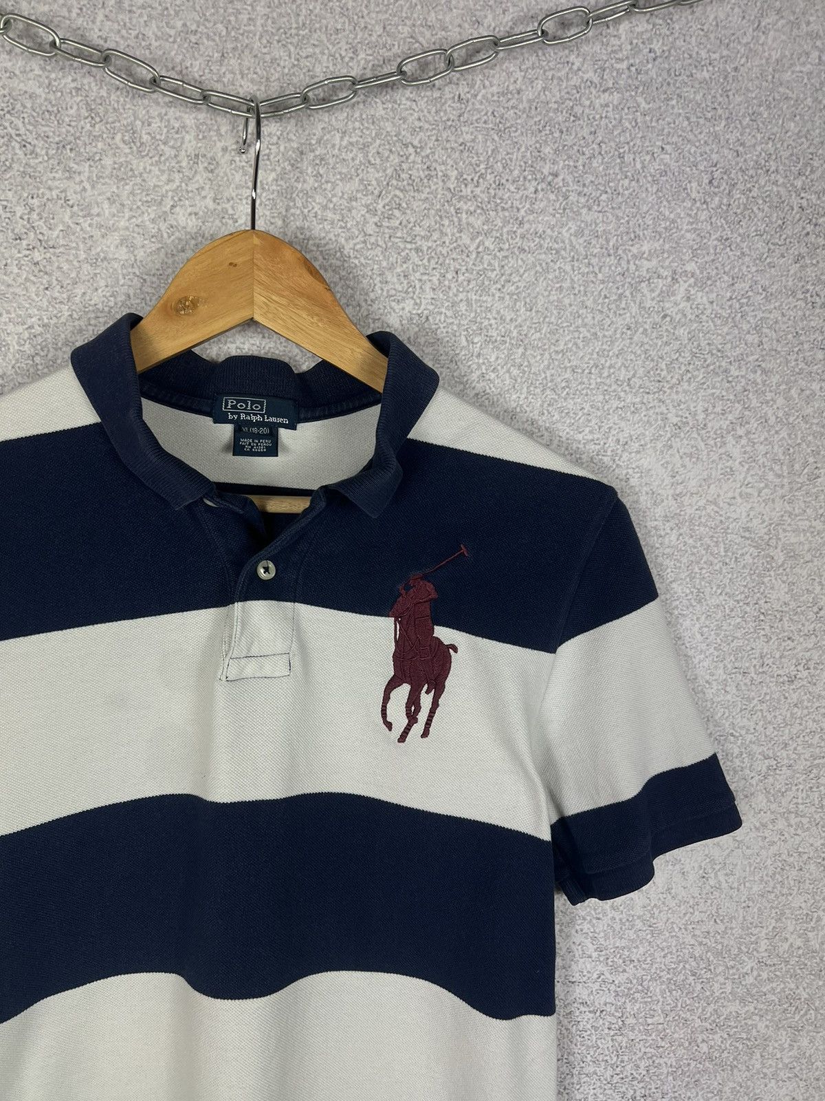 Polo Ralph Lauren Vintage Polo Ralph Lauren Striped Polo Shirt Big Pony Tee Size US S / EU 44-46 / 1 - 2 Thumbnail
