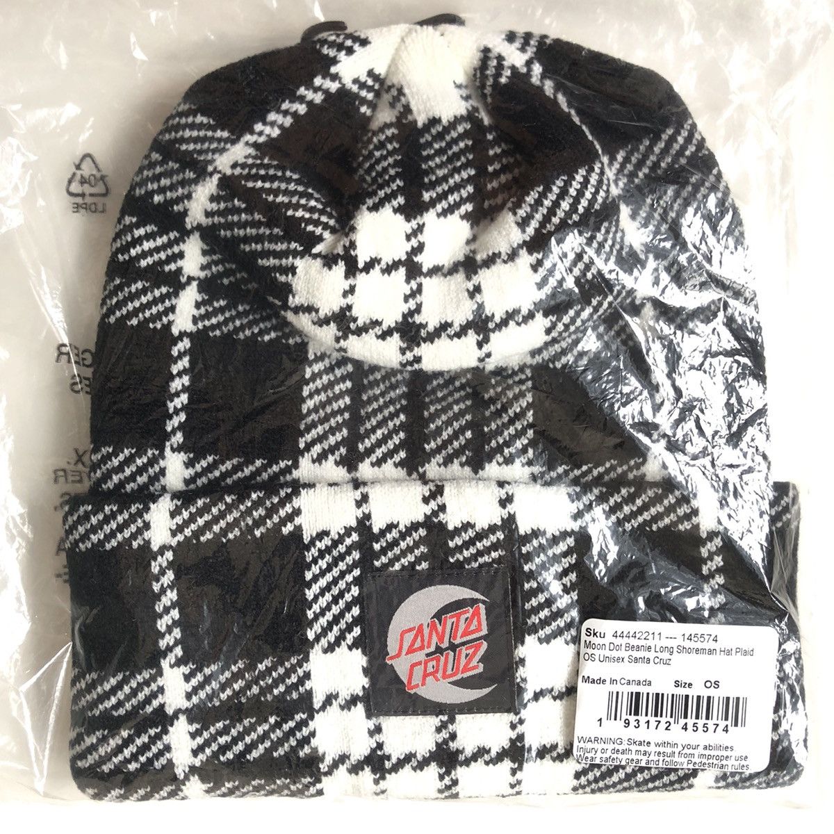 Santa Cruz Skateboards SantaCruz Moon Dot Beanie BLACK/WHITE Size ONE SIZE - 1 Thumbnail