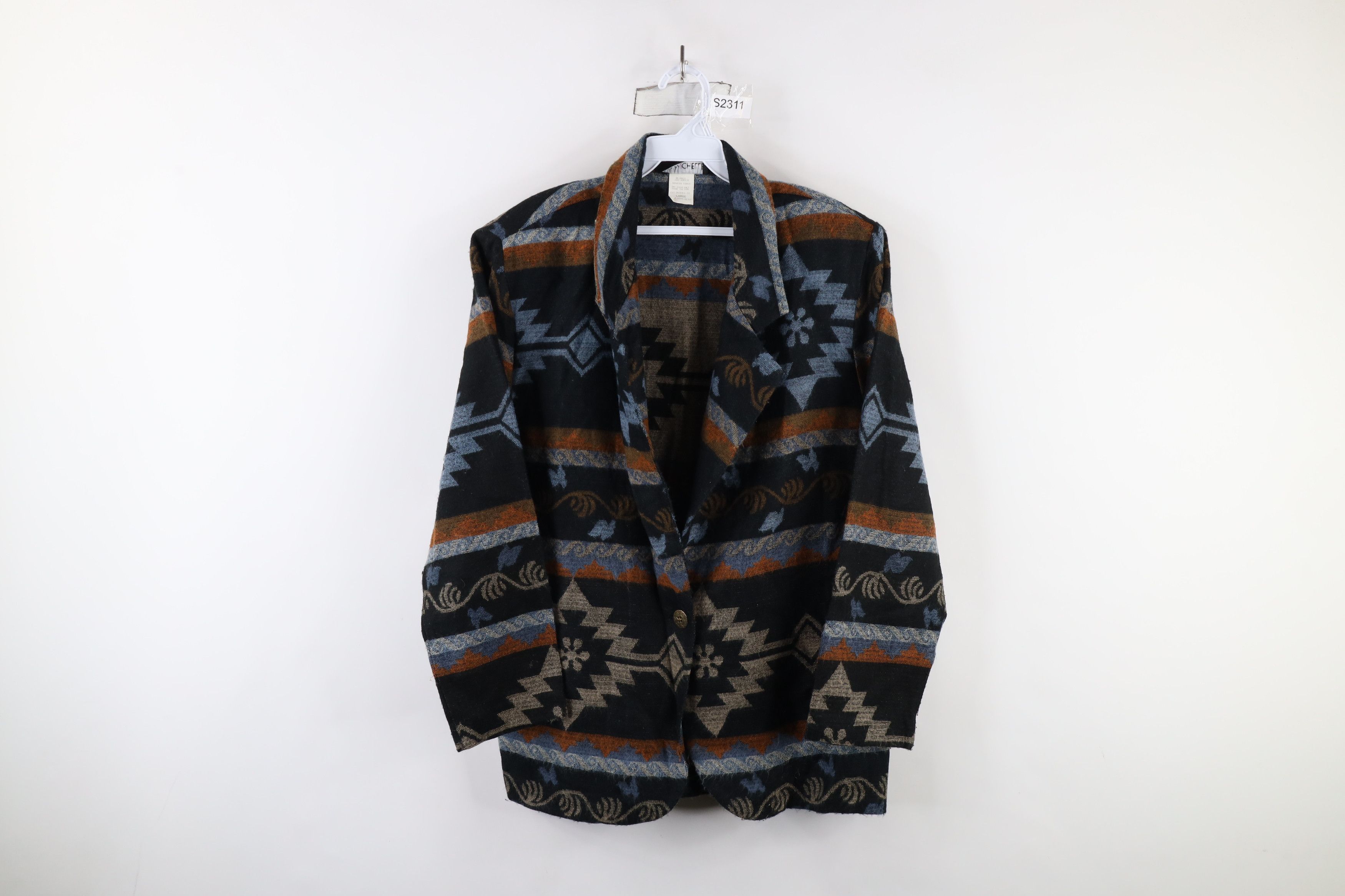 Vintage Vintage 90s Streetwear Southwestern Blazer Jacket Acrylic Size L / US 10 / IT 46 - 1 Thumbnail