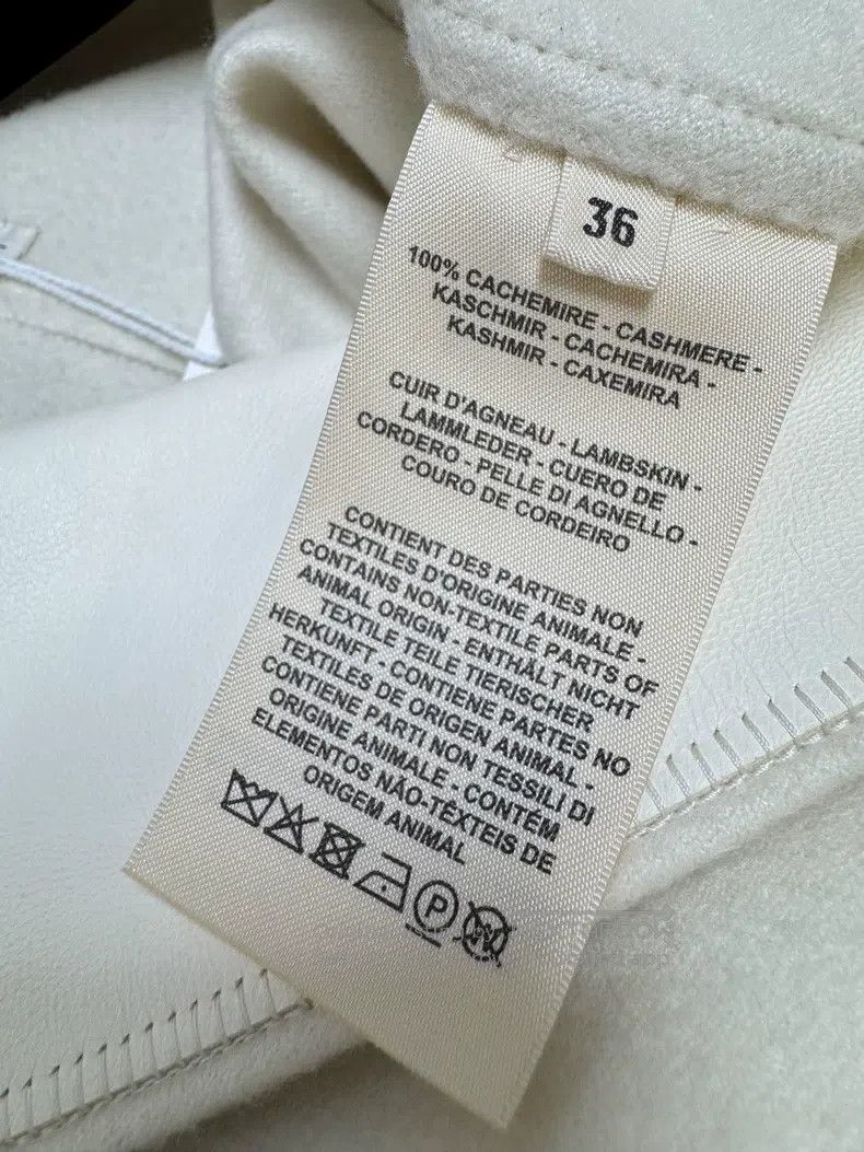 Hermes Hermes Classic White Cashmere Leather Patch Long Sleeve Co Size XS / US 0-2 / IT 36-38 - 5 Thumbnail