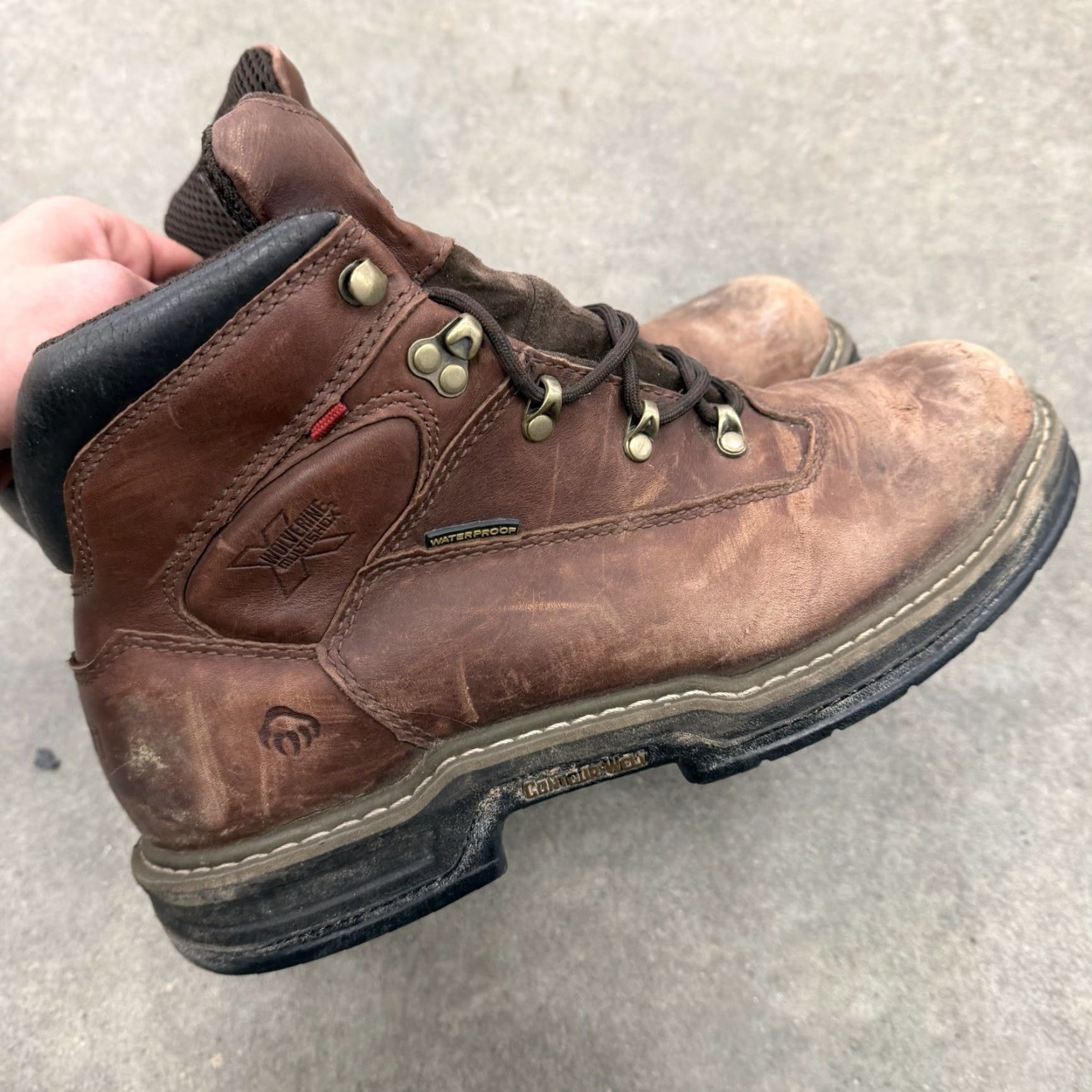 Vintage Wolverine Durashock Waterproof Leather Work Boot 10 EW WIDE W04820 Mens Leather Boot Brown Steel Toe Waterproof Durashock M Wide Size US 9 / EU 42 - 5 Thumbnail